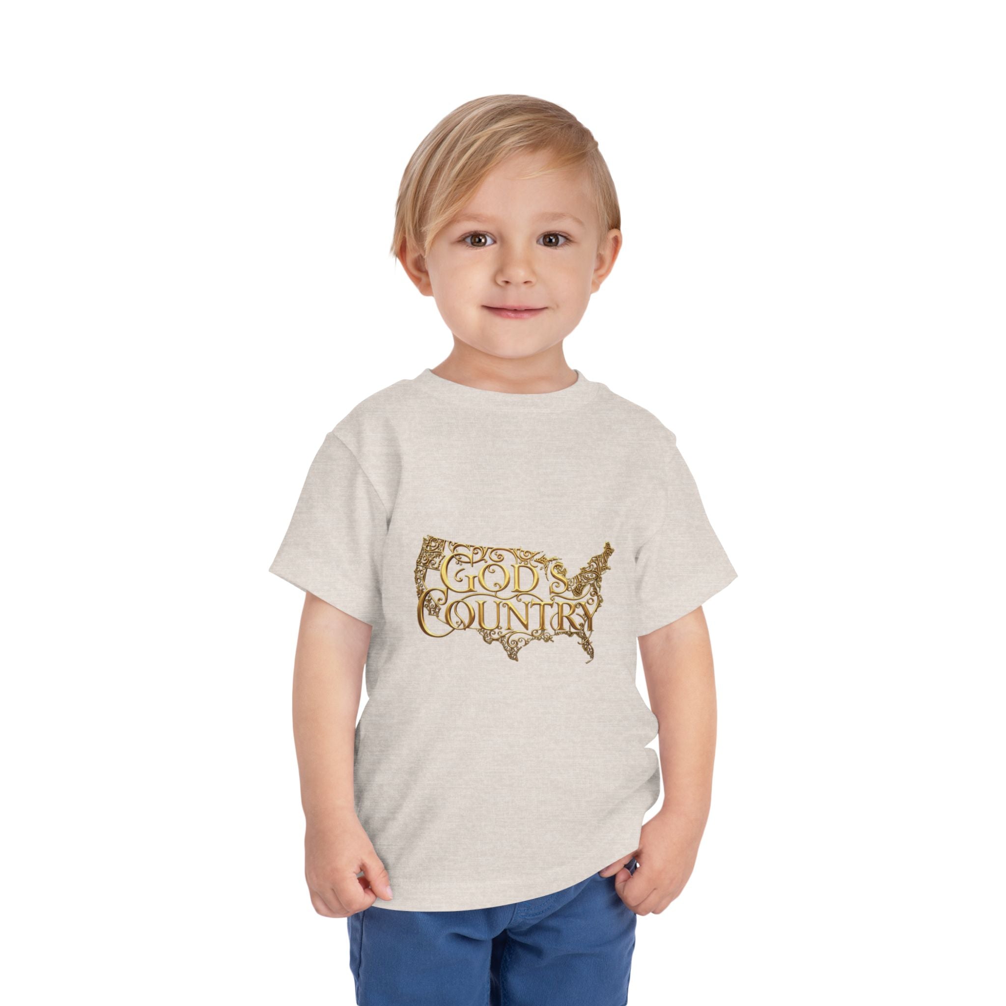 Toddler Tee — "God's Country" Gold Map Graphic