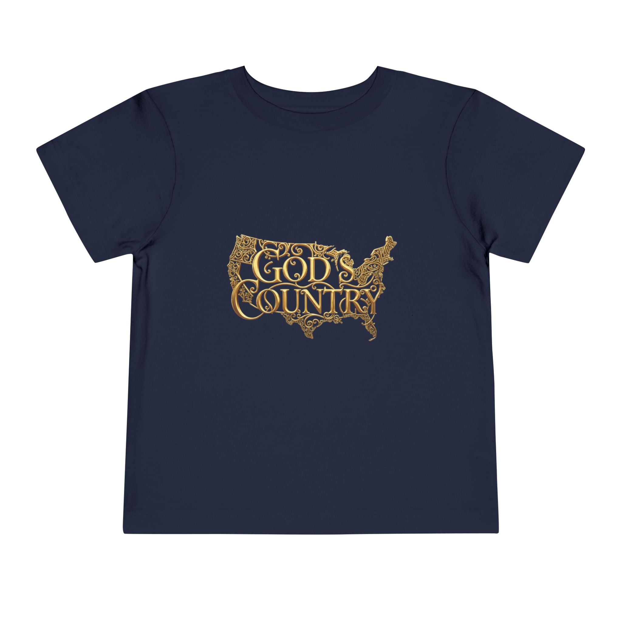 Toddler Tee — "God's Country" Gold Map Graphic
