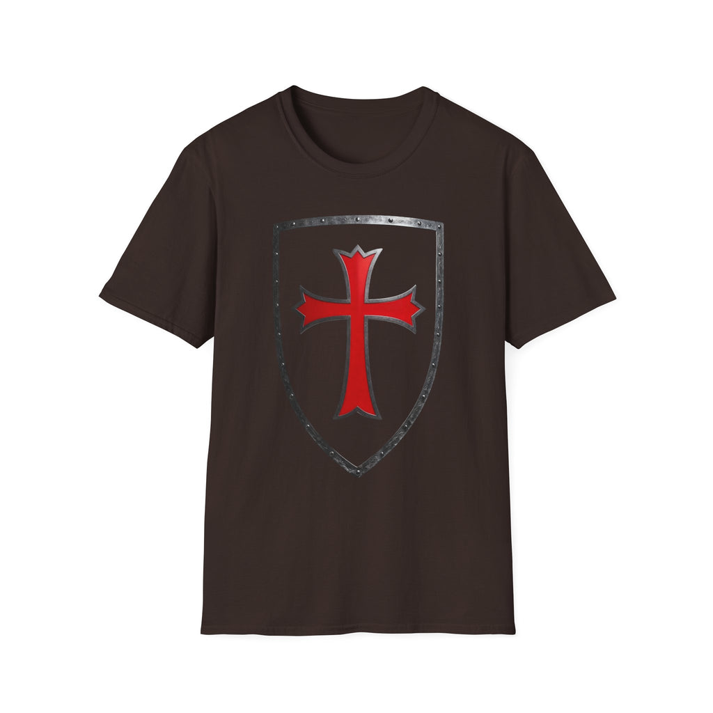 Crusader Shield T-Shirt — Red Cross Medieval Shield Tee