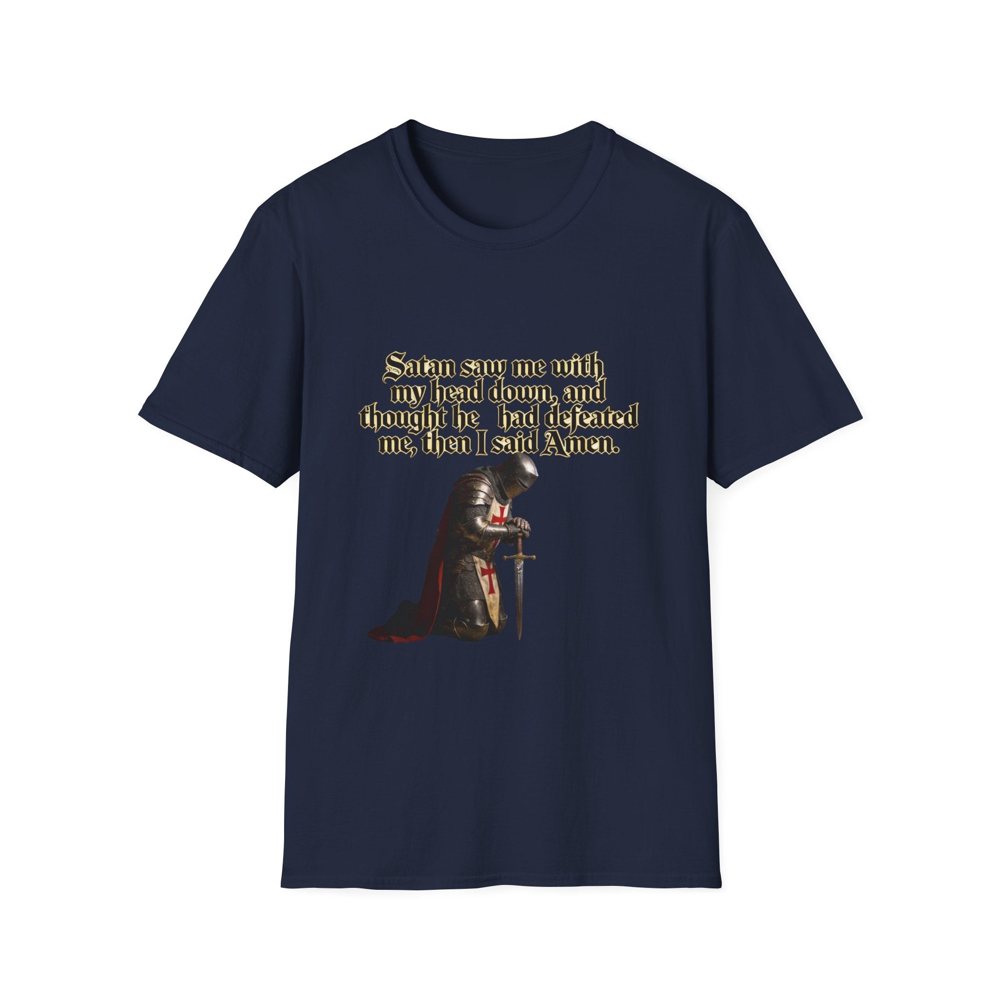 Christian Prayer T‑Shirt — "Satan Saw Me…Then I Said Amen" Faith Tee