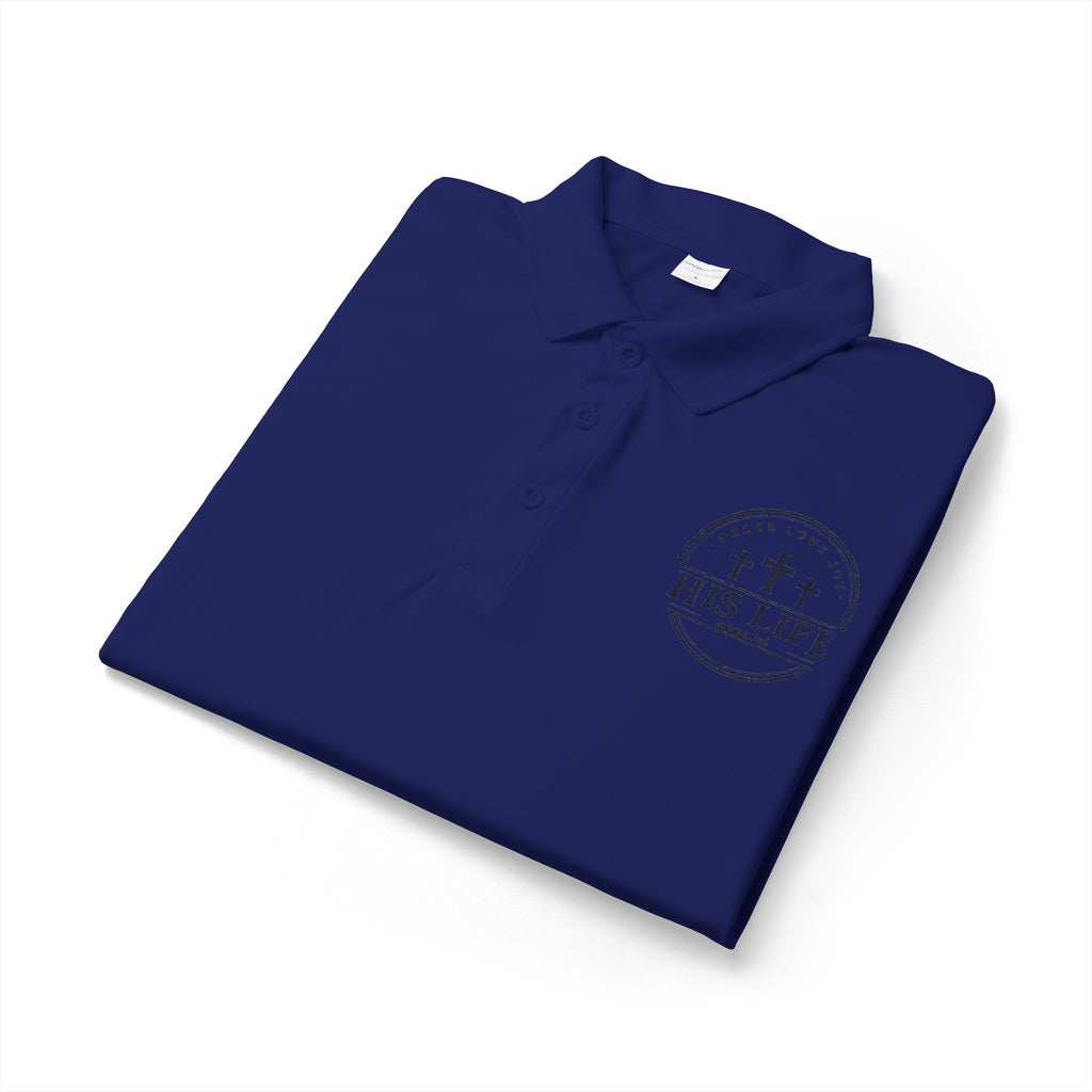 His Life Polo Shirt — Christian Cross Faith Logo Embroidered Polo