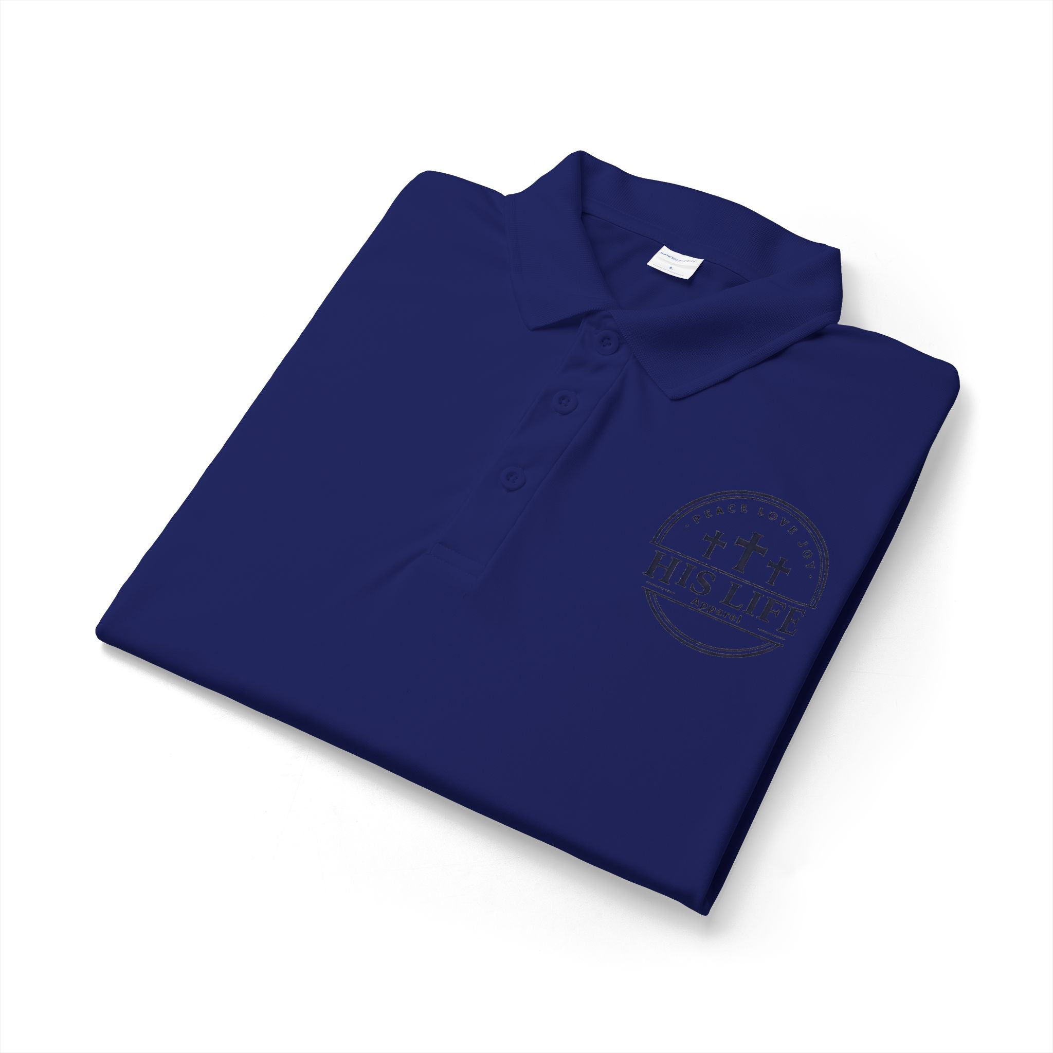 His Life Polo Shirt — Christian Cross Faith Logo Embroidered Polo
