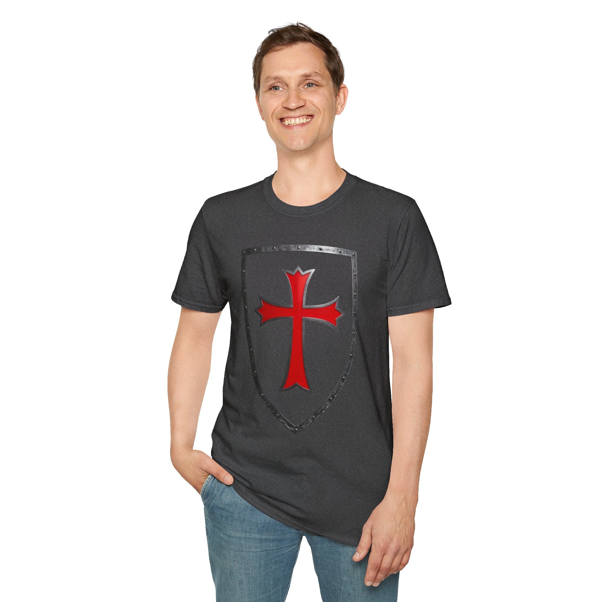 Crusader Shield T-Shirt — Red Cross Medieval Shield Tee