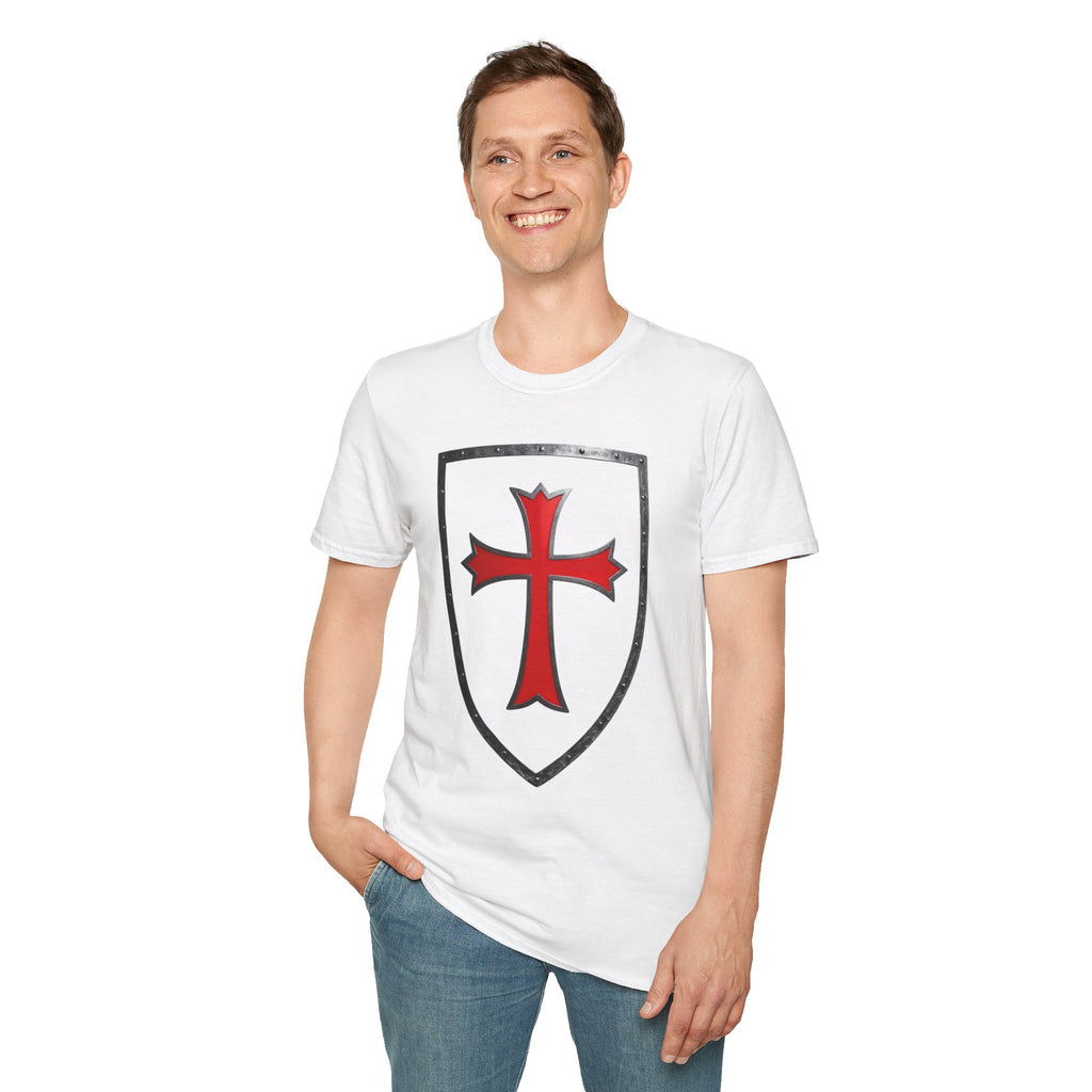 Crusader Shield T-Shirt — Red Cross Medieval Shield Tee