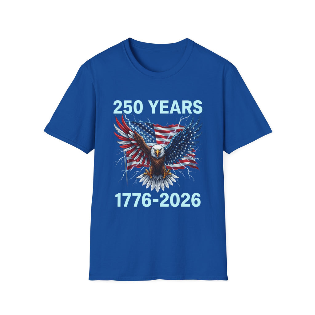 250 Years 1776–2026 Eagle & American Flag T-Shirt — Patriotic 250th Anniversary Tee