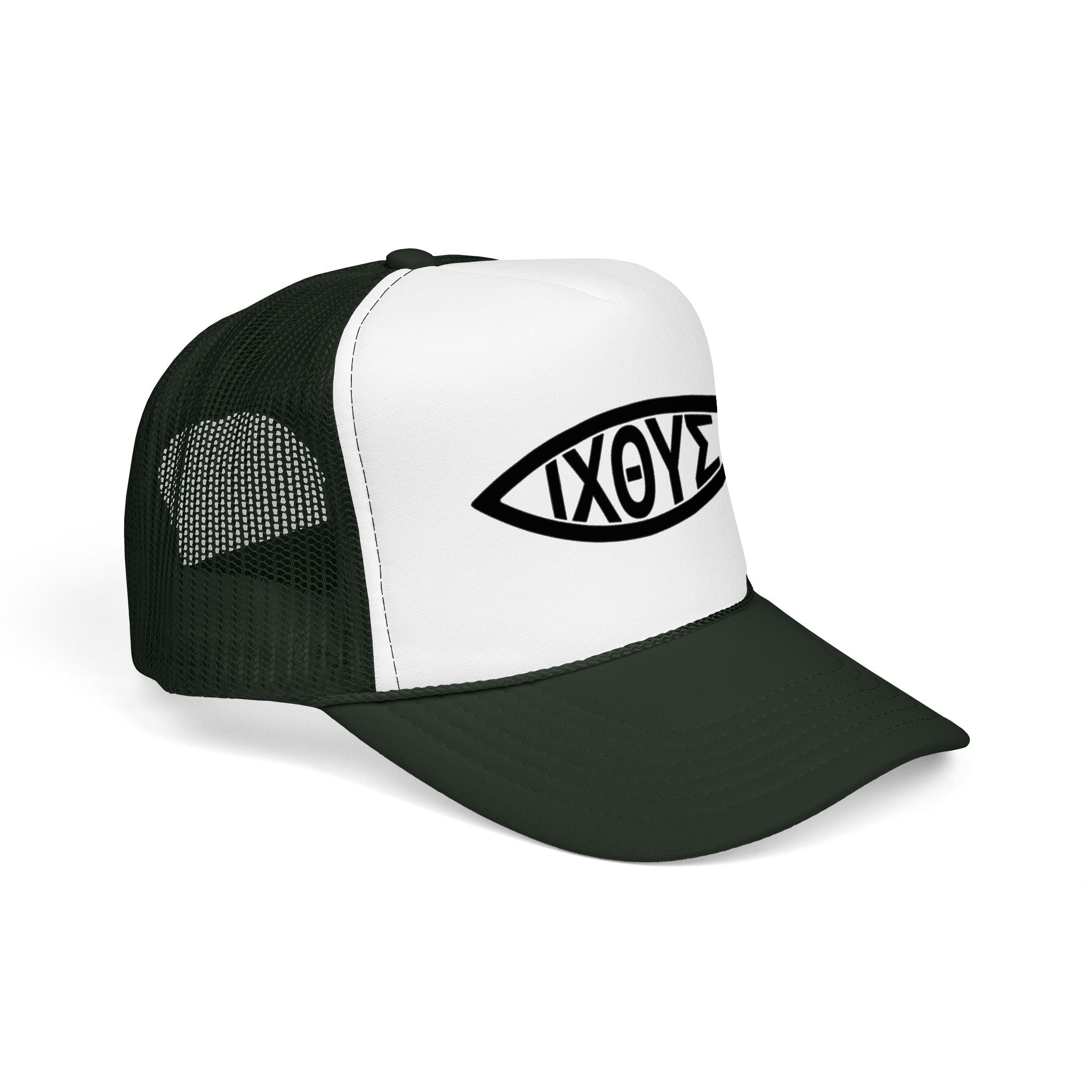 Christian Fish Trucker Hat with ΙΧΘΥΣ Ichthys Design