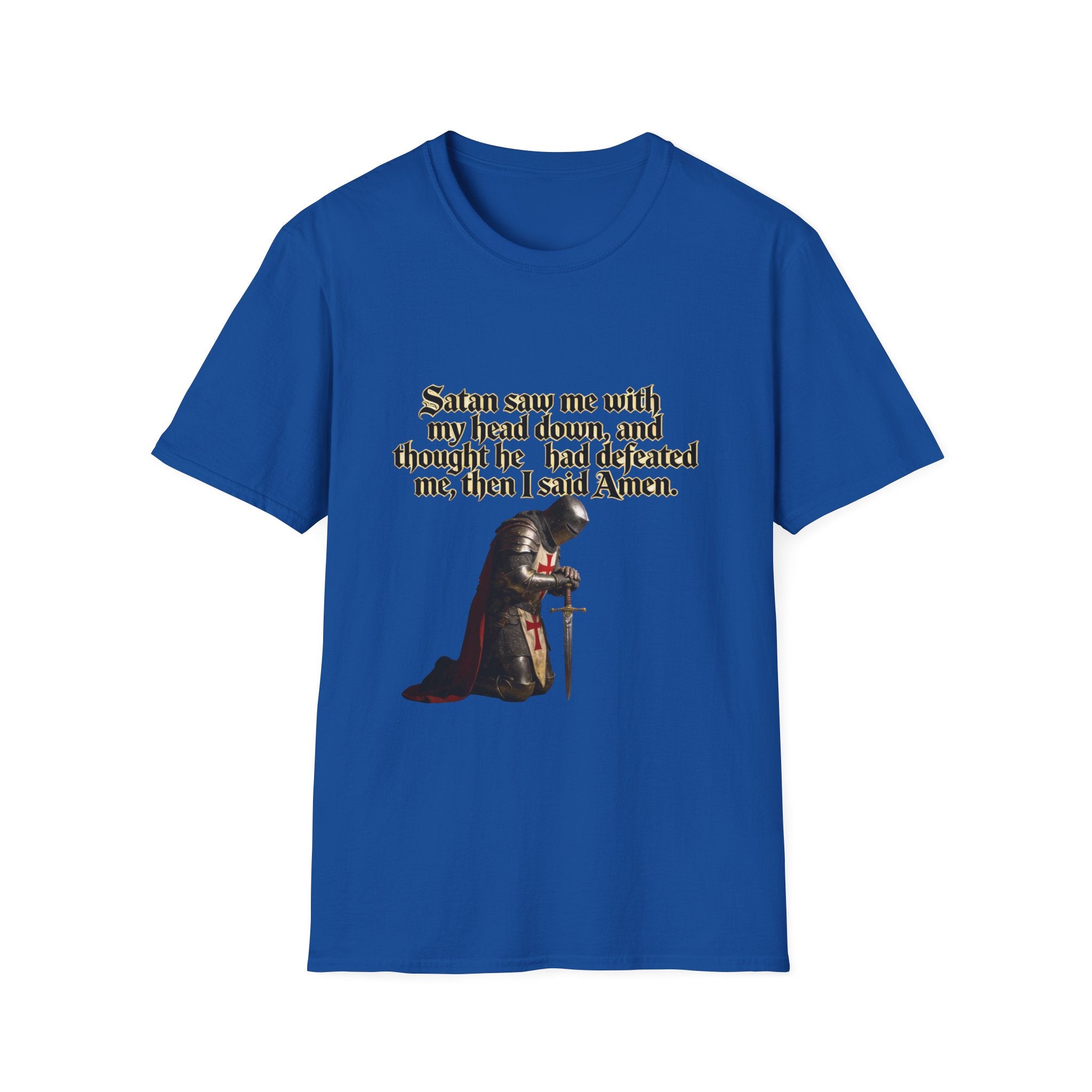 Christian Prayer T‑Shirt — "Satan Saw Me…Then I Said Amen" Faith Tee