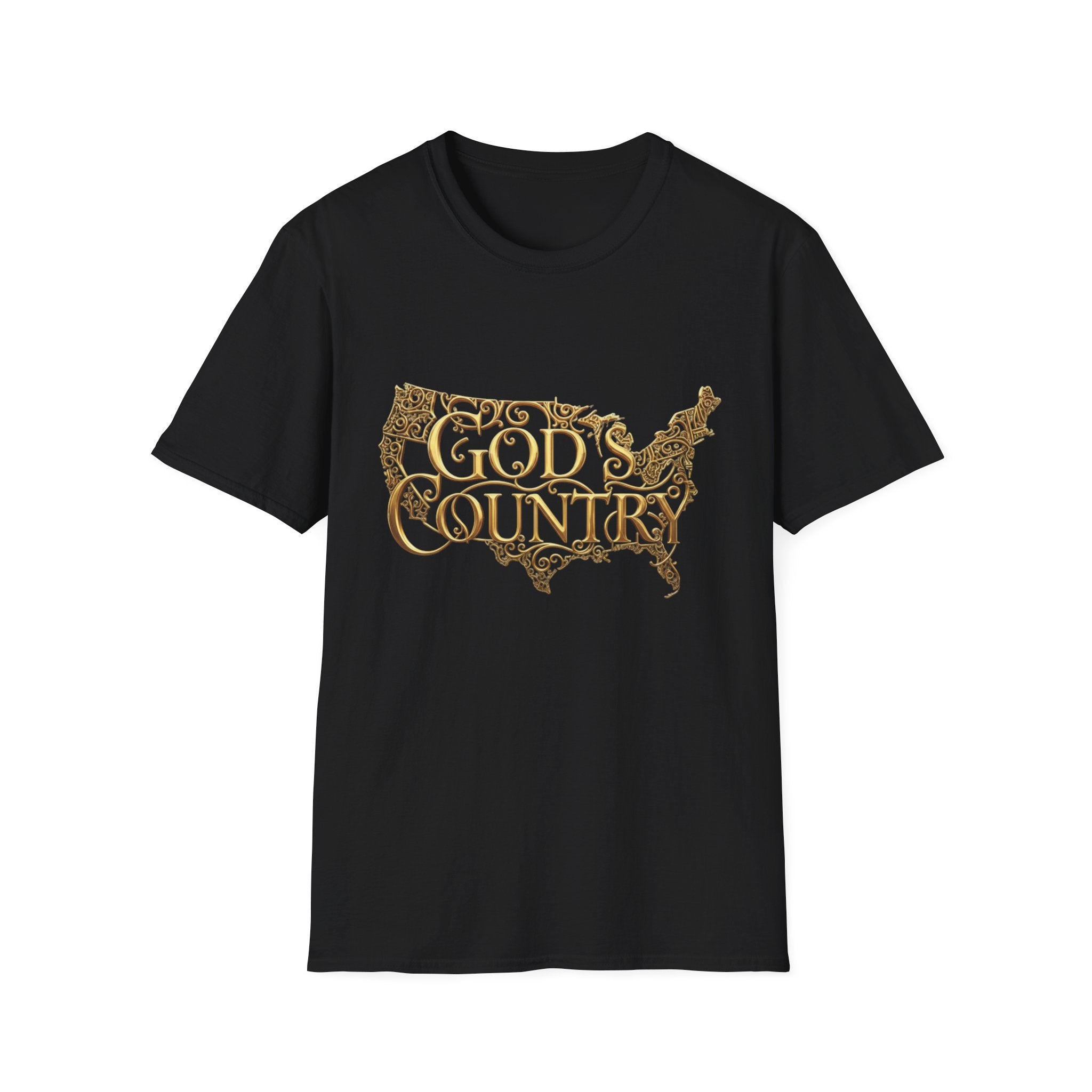 God's Country T-Shirt — Vintage USA Map Faith Tee