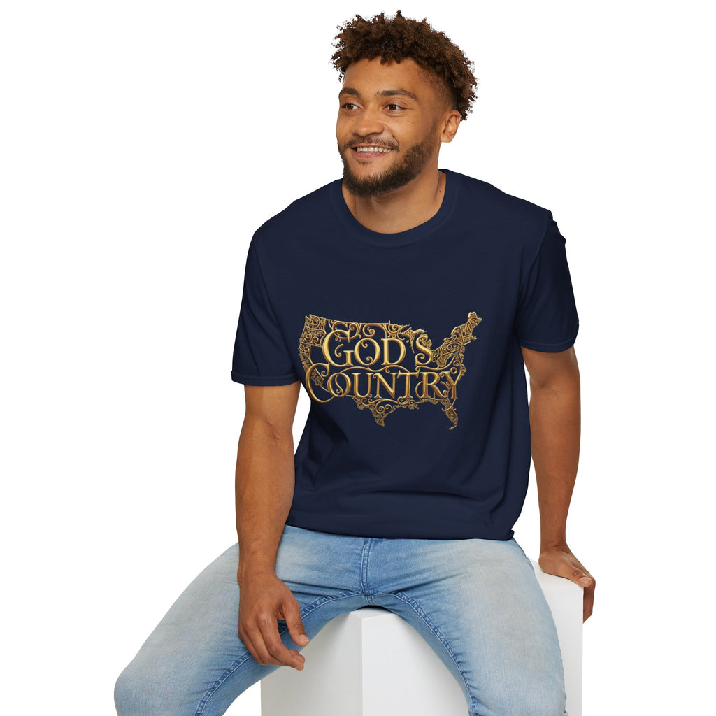 God's Country T-Shirt — Vintage USA Map Faith Tee