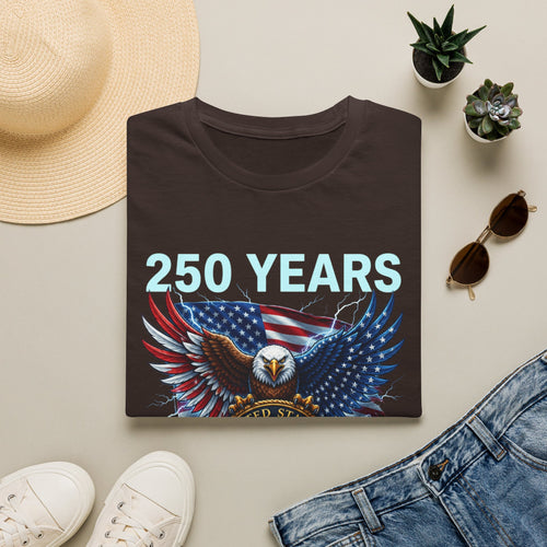 250 Years 1776–2026 Eagle Flag T-Shirt — Patriotic USA Anniversary Tee