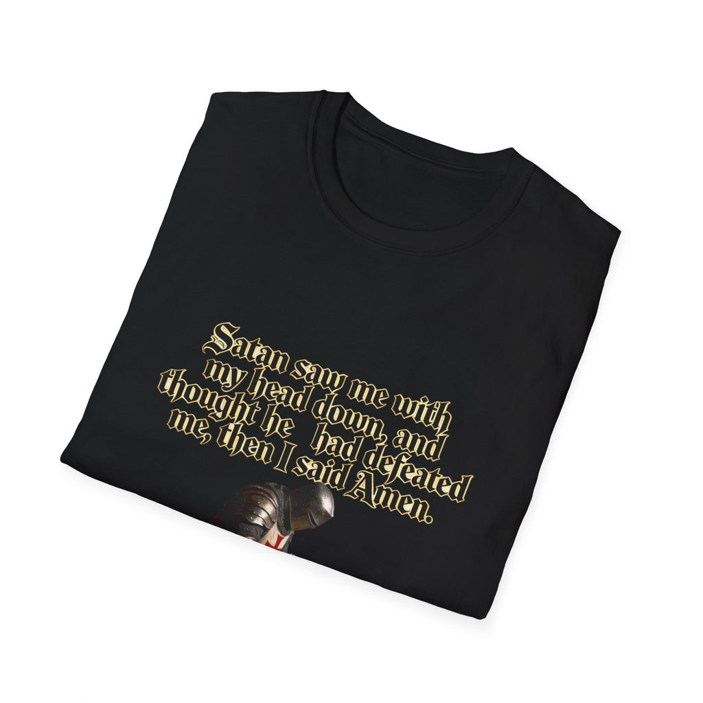 Christian Prayer T‑Shirt — "Satan Saw Me…Then I Said Amen" Faith Tee