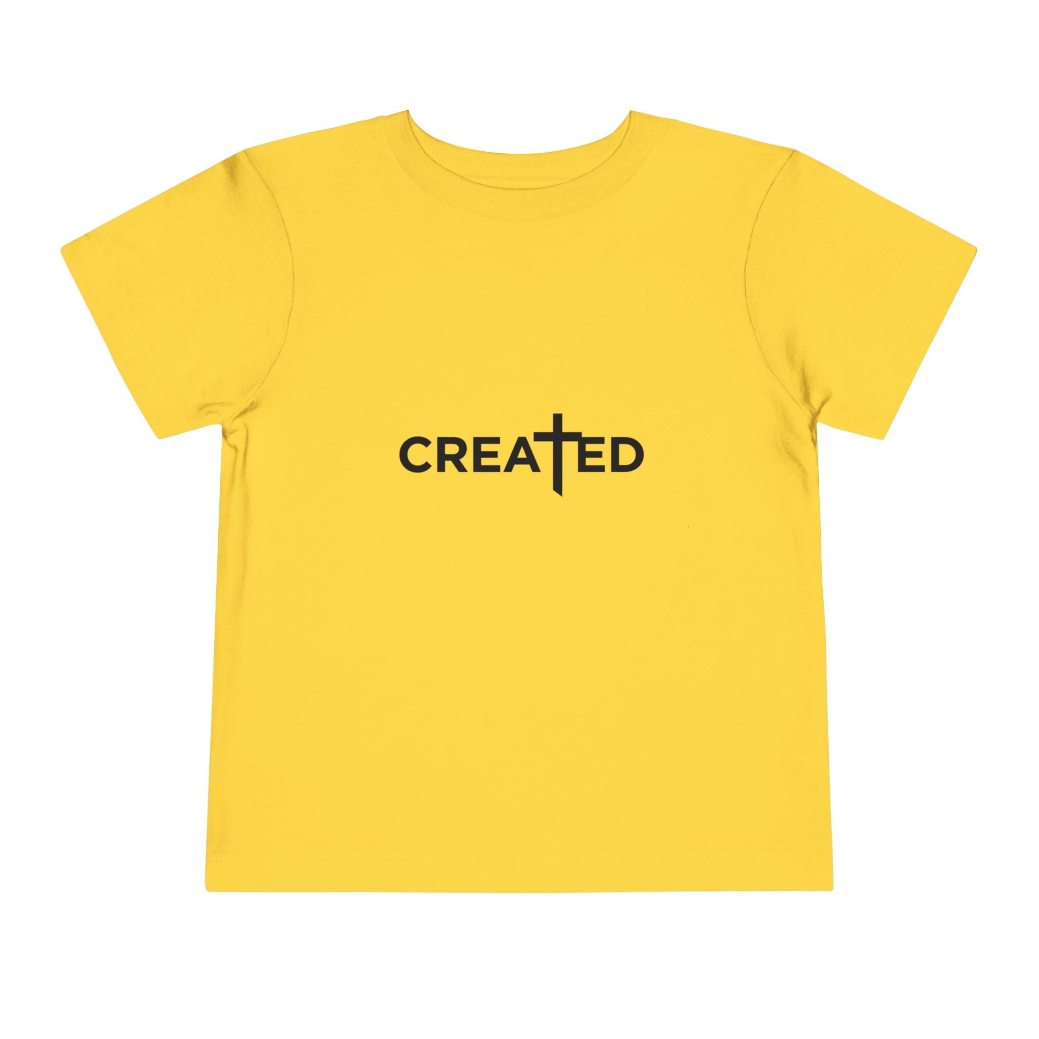 Toddler Tee — "Created" Cross Logo Christian Baby Shirt