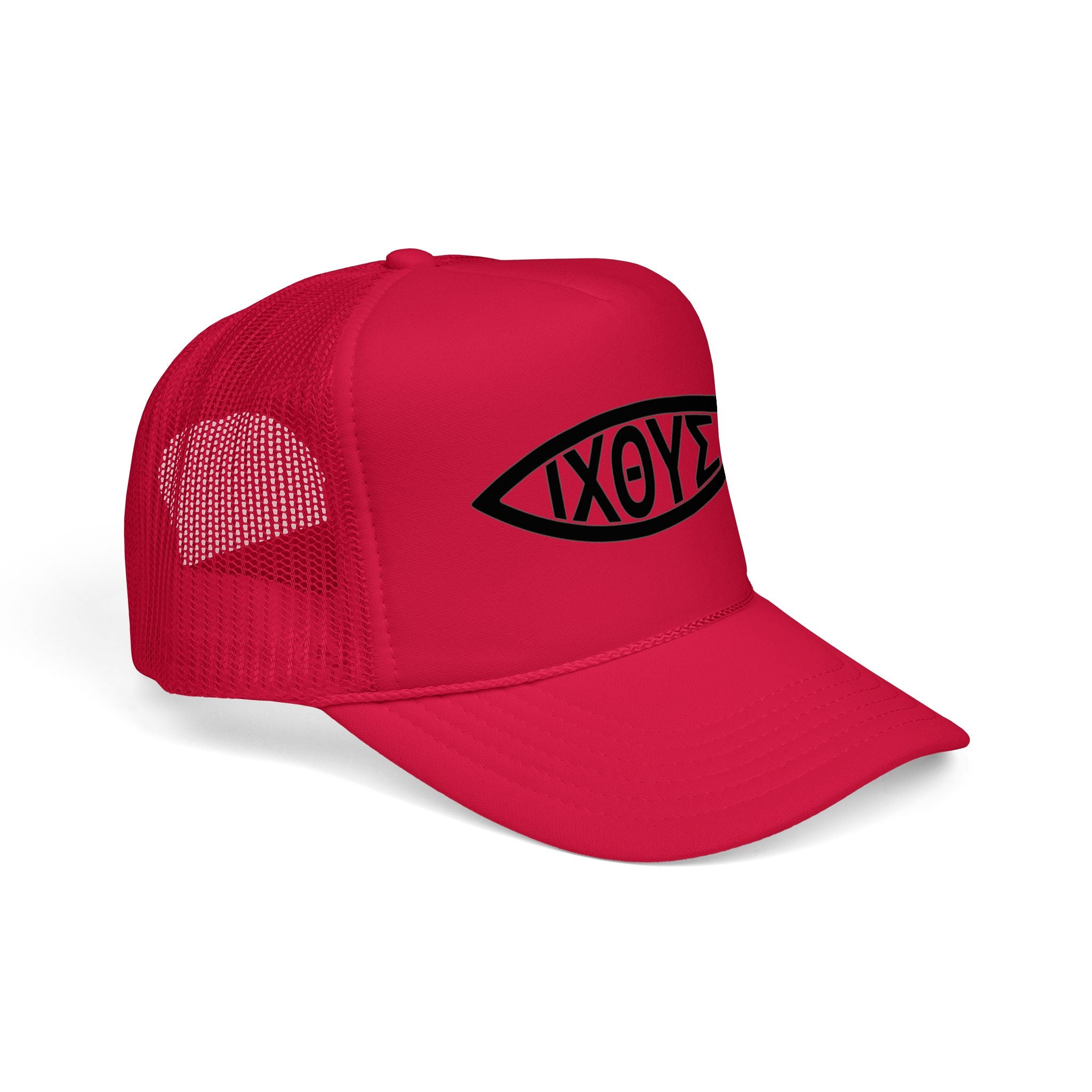 Christian Fish Trucker Hat with ΙΧΘΥΣ Ichthys Design