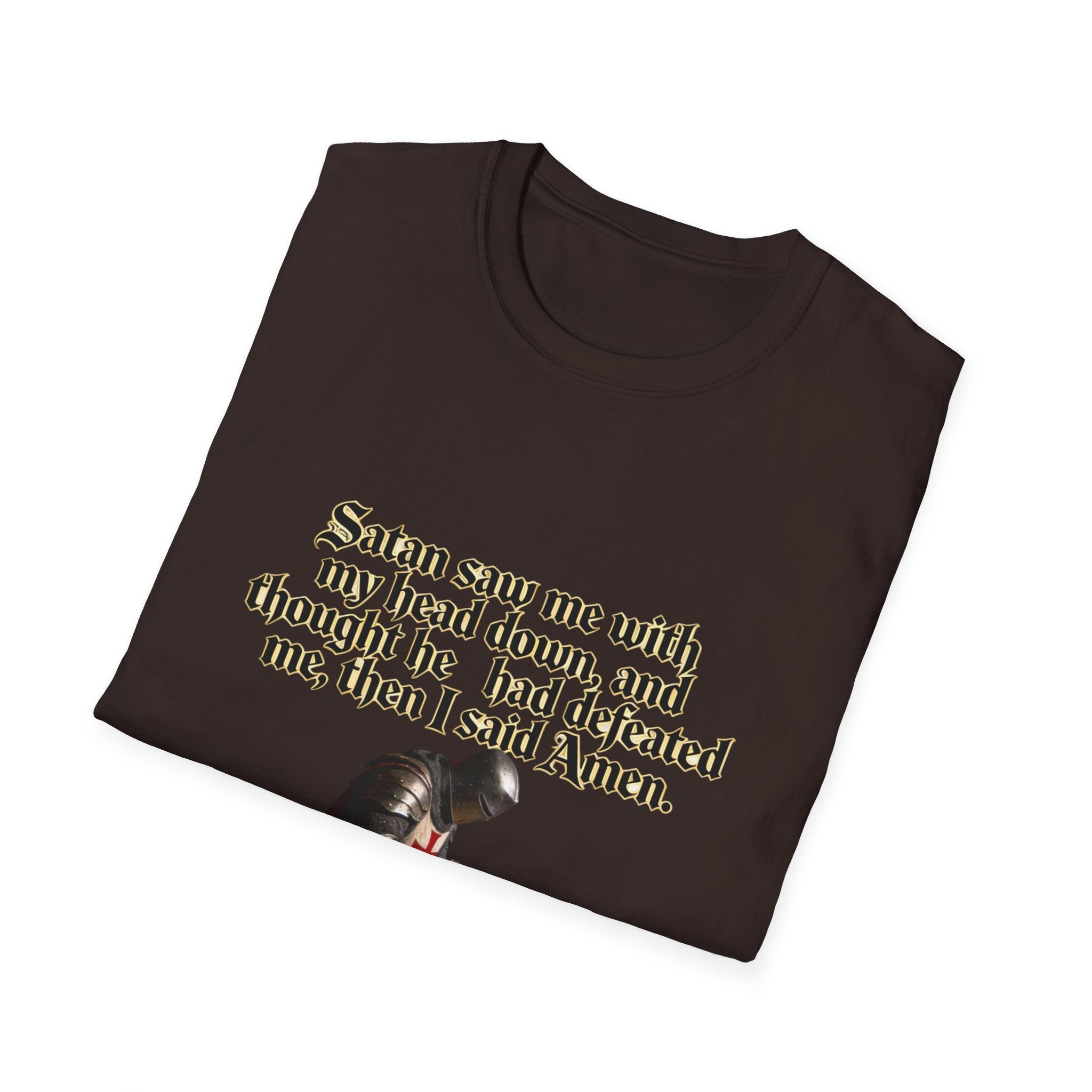 Christian Prayer T‑Shirt — "Satan Saw Me…Then I Said Amen" Faith Tee