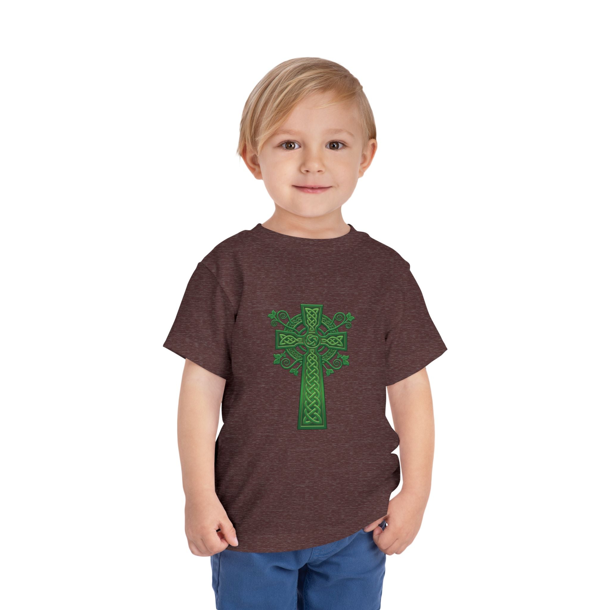 Toddler Tee — Green Celtic Cross Graphic (St. Patrick’s Day)