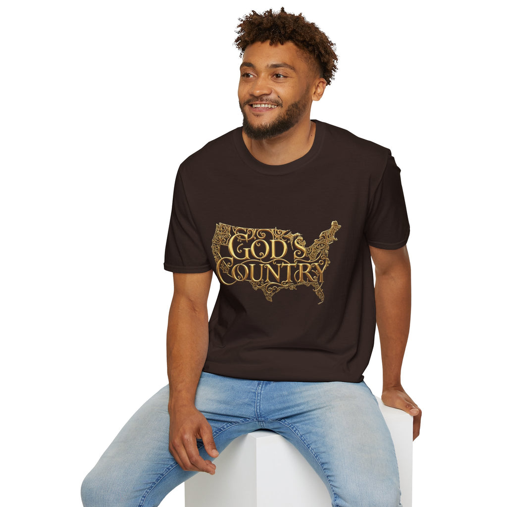 God's Country T-Shirt — Vintage USA Map Faith Tee