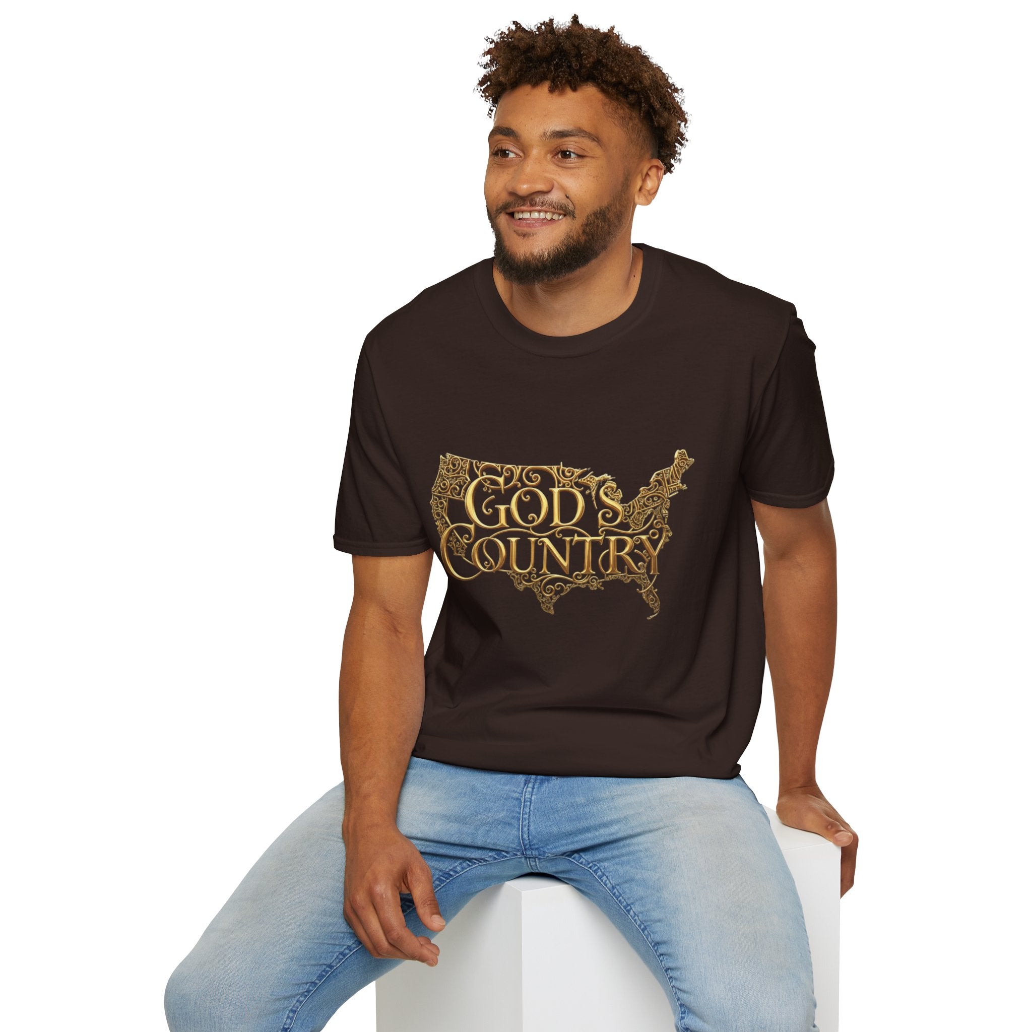 God's Country T-Shirt — Vintage USA Map Faith Tee
