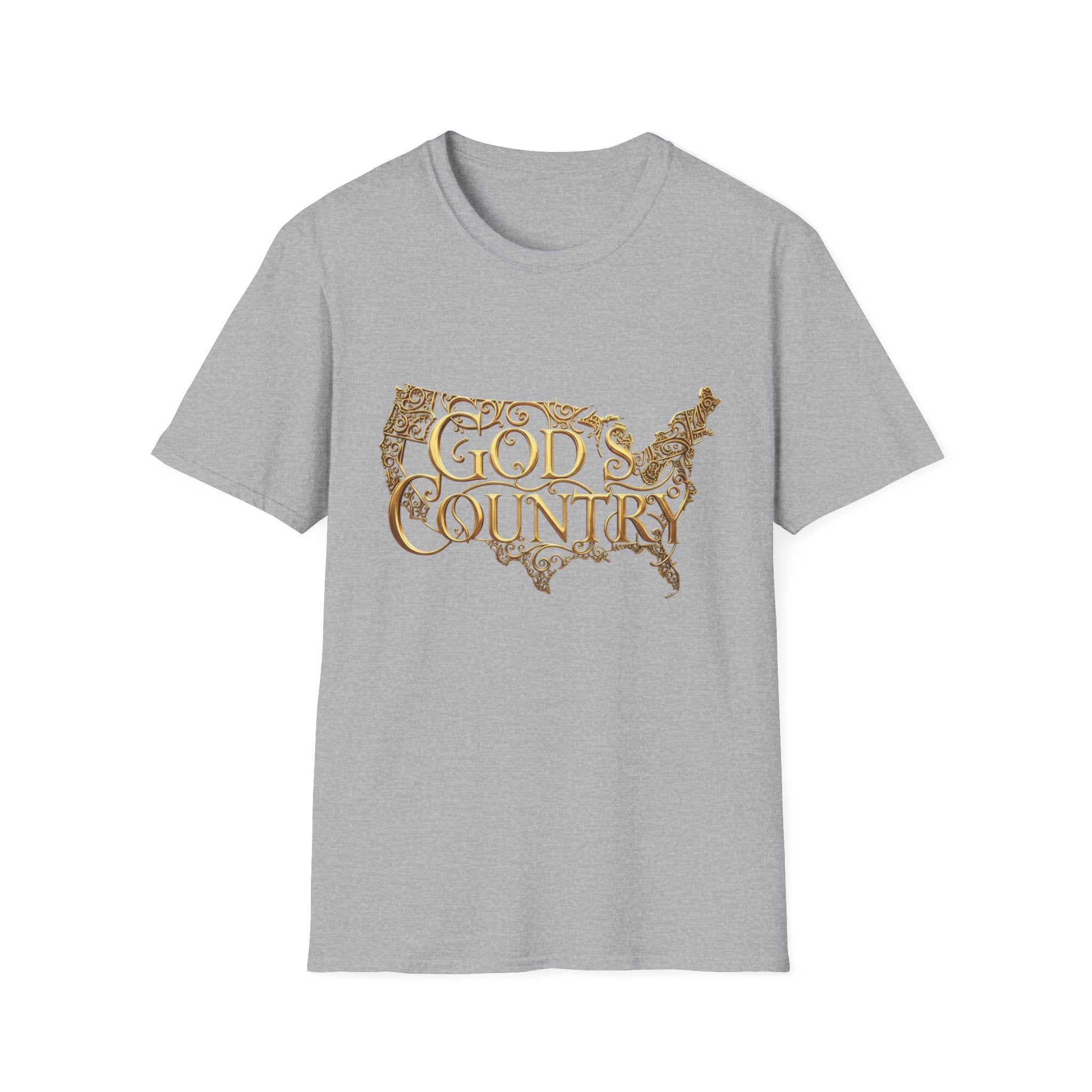 God's Country T-Shirt — Vintage USA Map Faith Tee