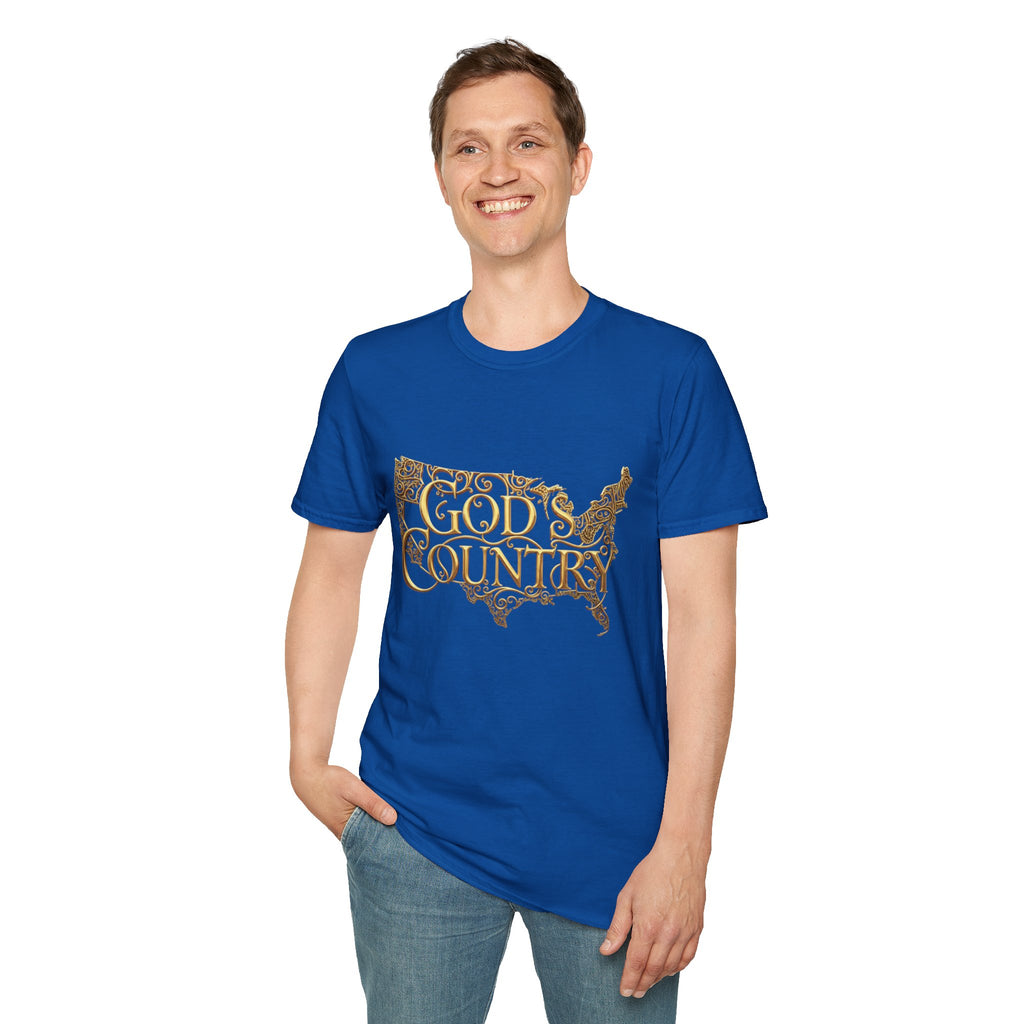 God's Country T-Shirt — Vintage USA Map Faith Tee