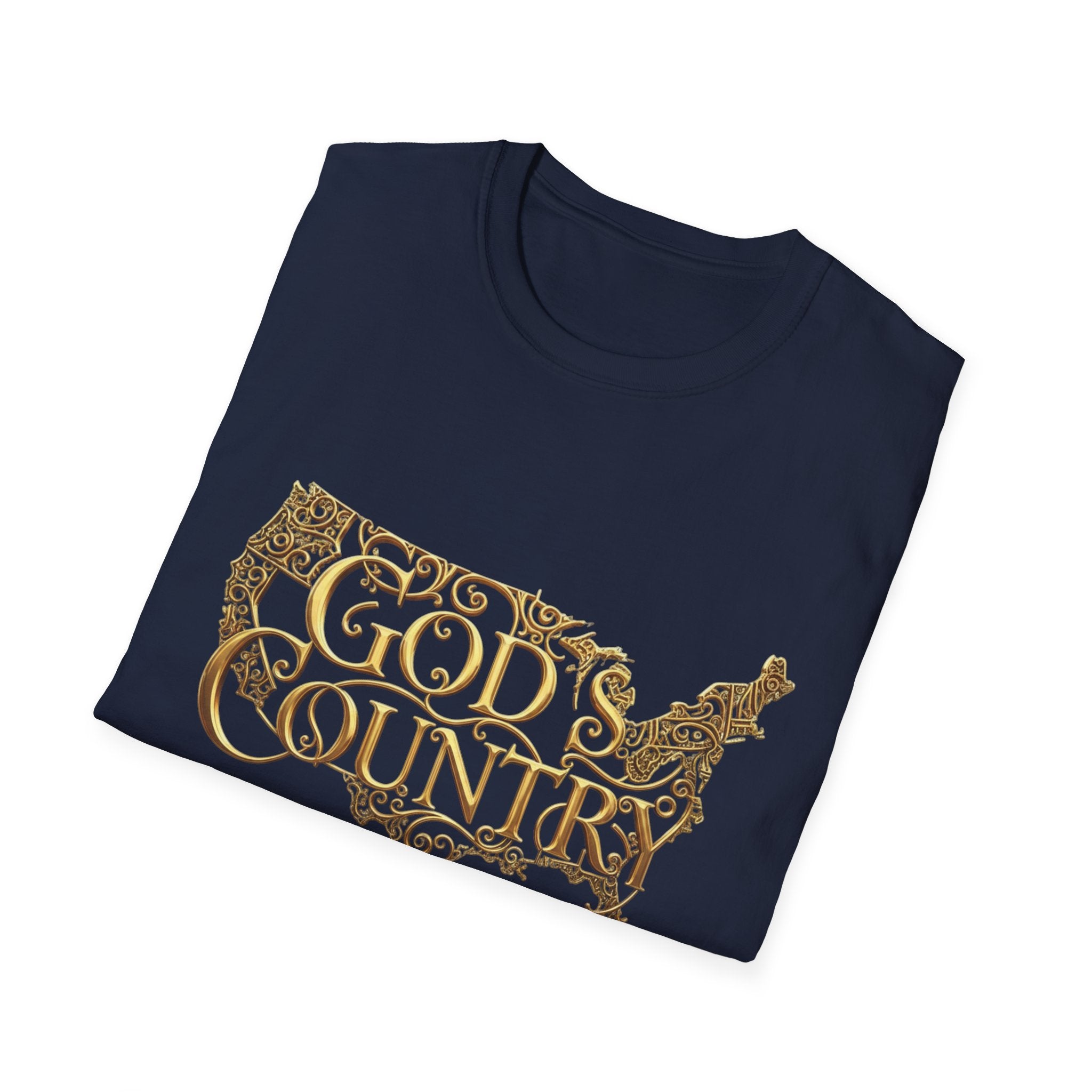 God's Country T-Shirt — Vintage USA Map Faith Tee