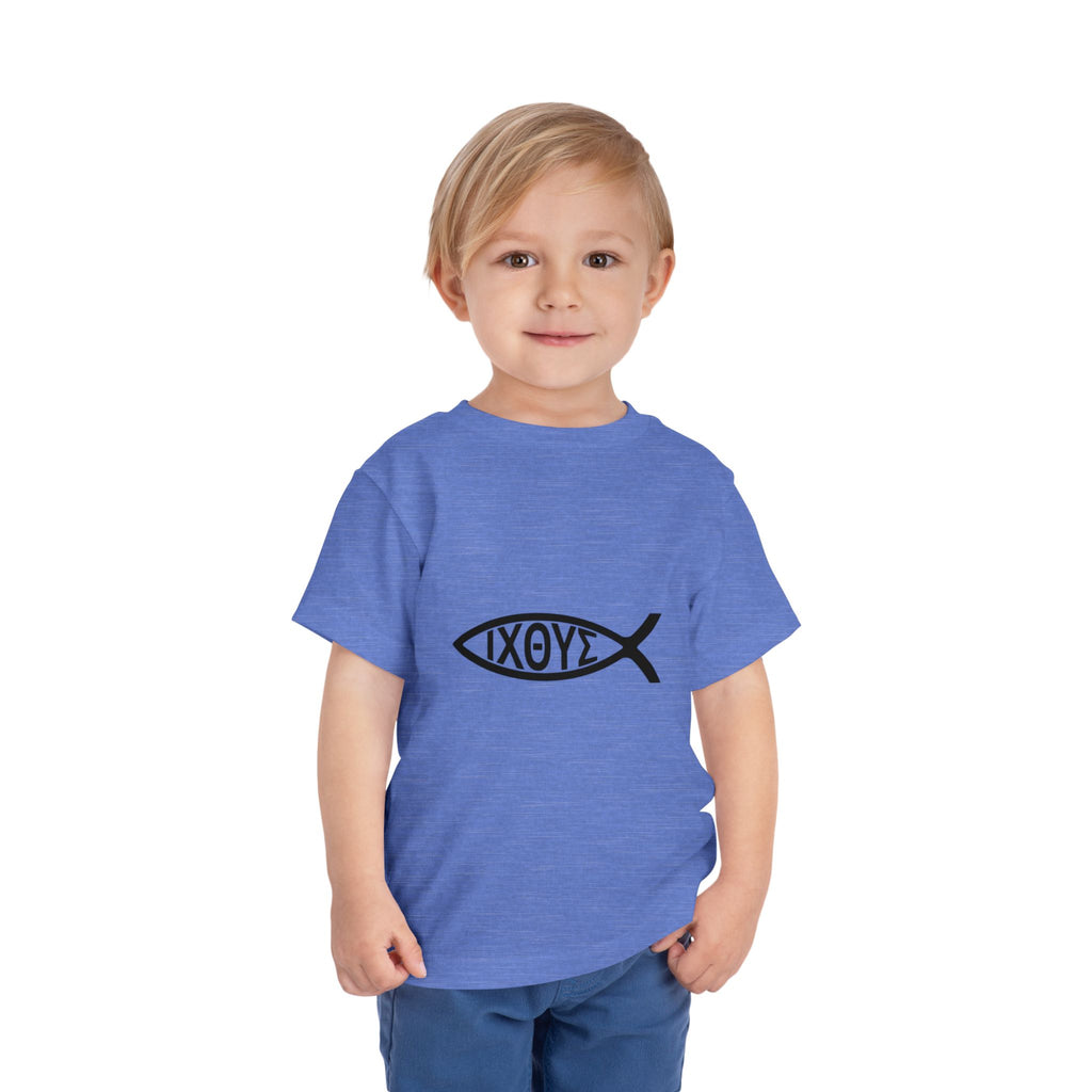 Toddler Tee — Christian Ichthys Fish Logo Kids Shirt (Faith Symbol)