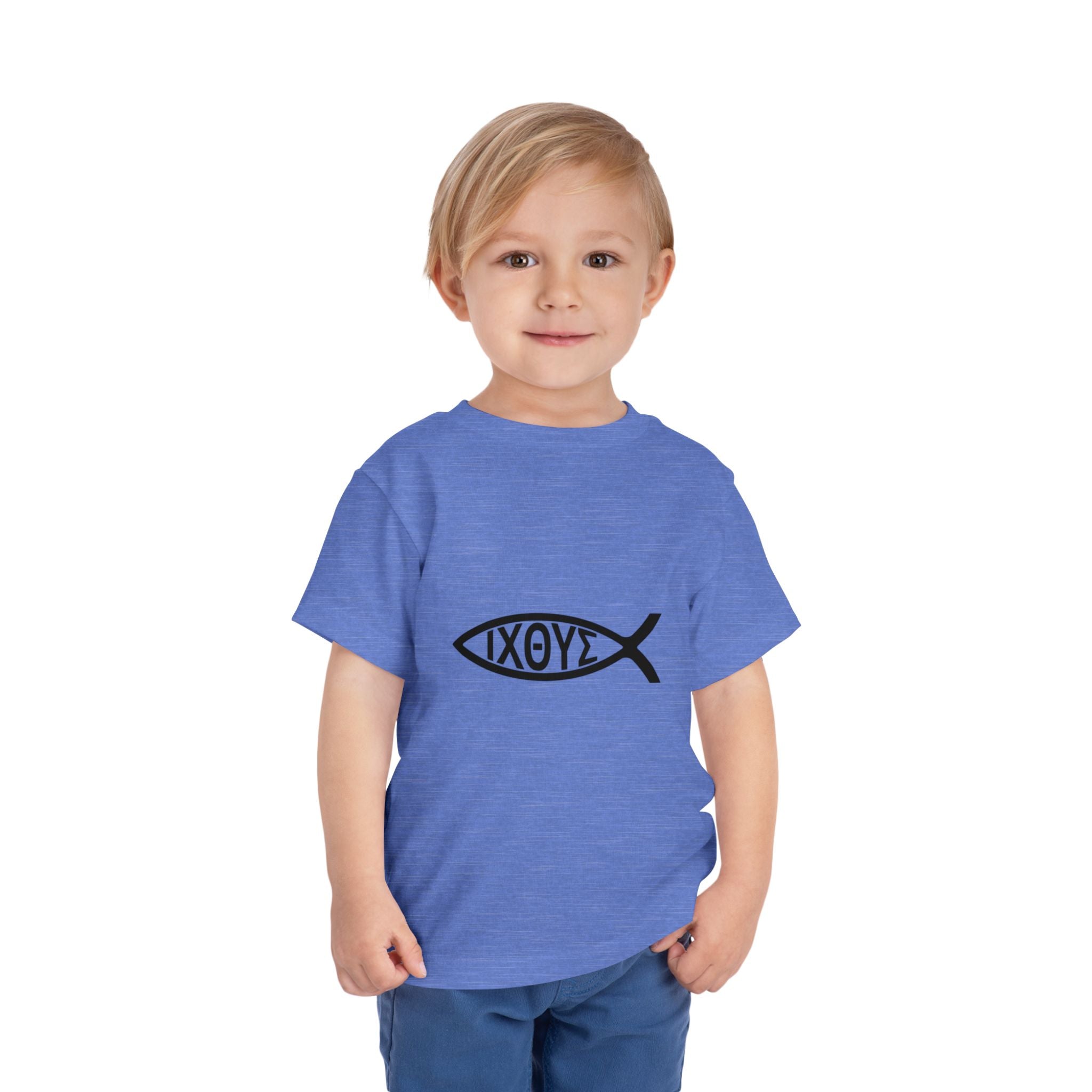 Toddler Tee — Christian Ichthys Fish Logo Kids Shirt (Faith Symbol)