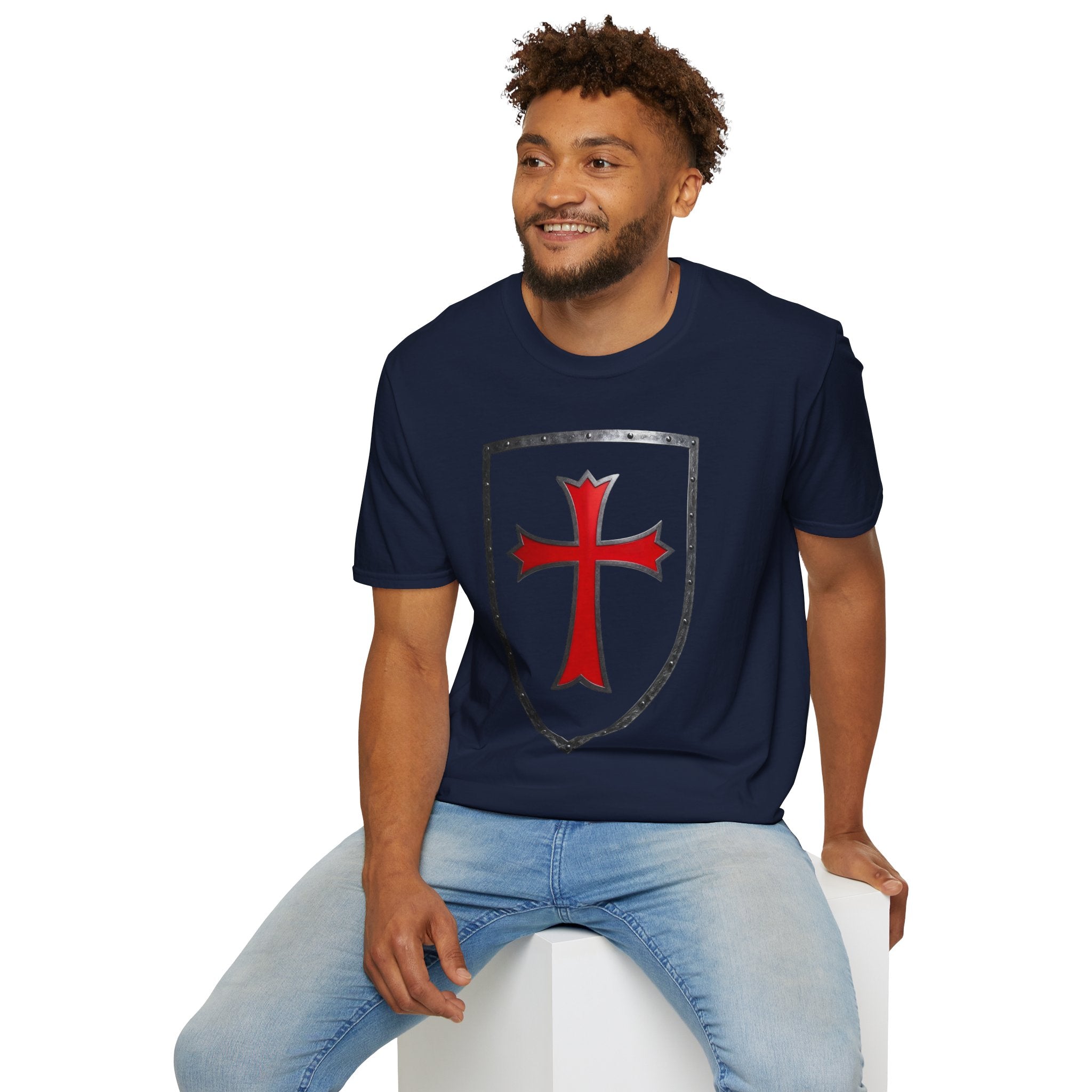 Crusader Shield T-Shirt — Red Cross Medieval Shield Tee