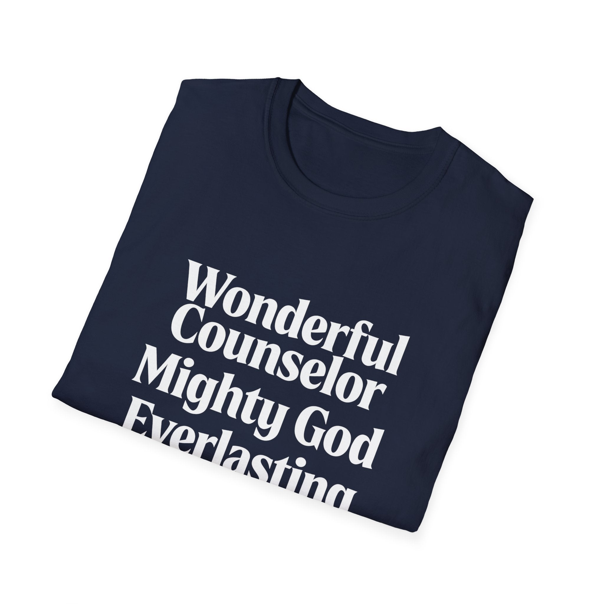 Names of Jesus from Isaiah T-Shirt — Plain Softstyle Crew Tee