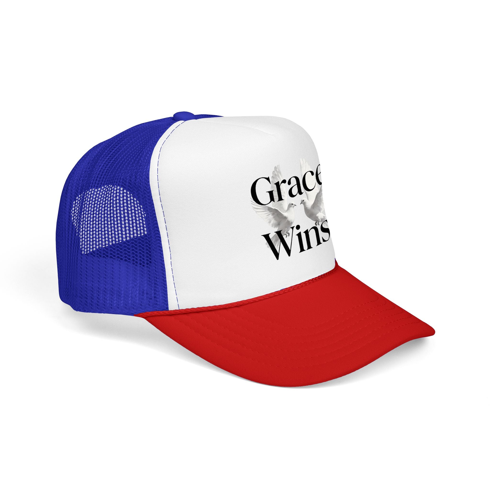 Grace Wins Trucker Hat — Inspirational Dove Foam Cap