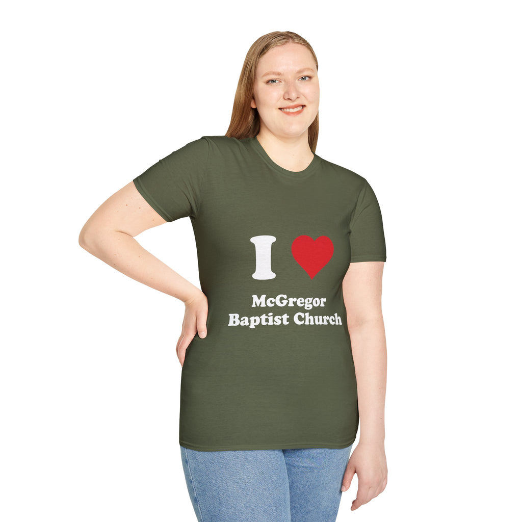 I Heart McGregor Baptist Church T-Shirt — Church Fan Tee