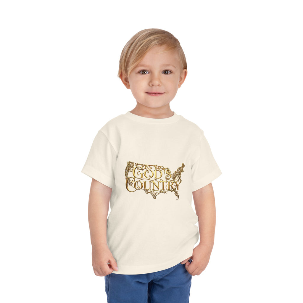 Toddler Tee — "God's Country" Gold Map Graphic