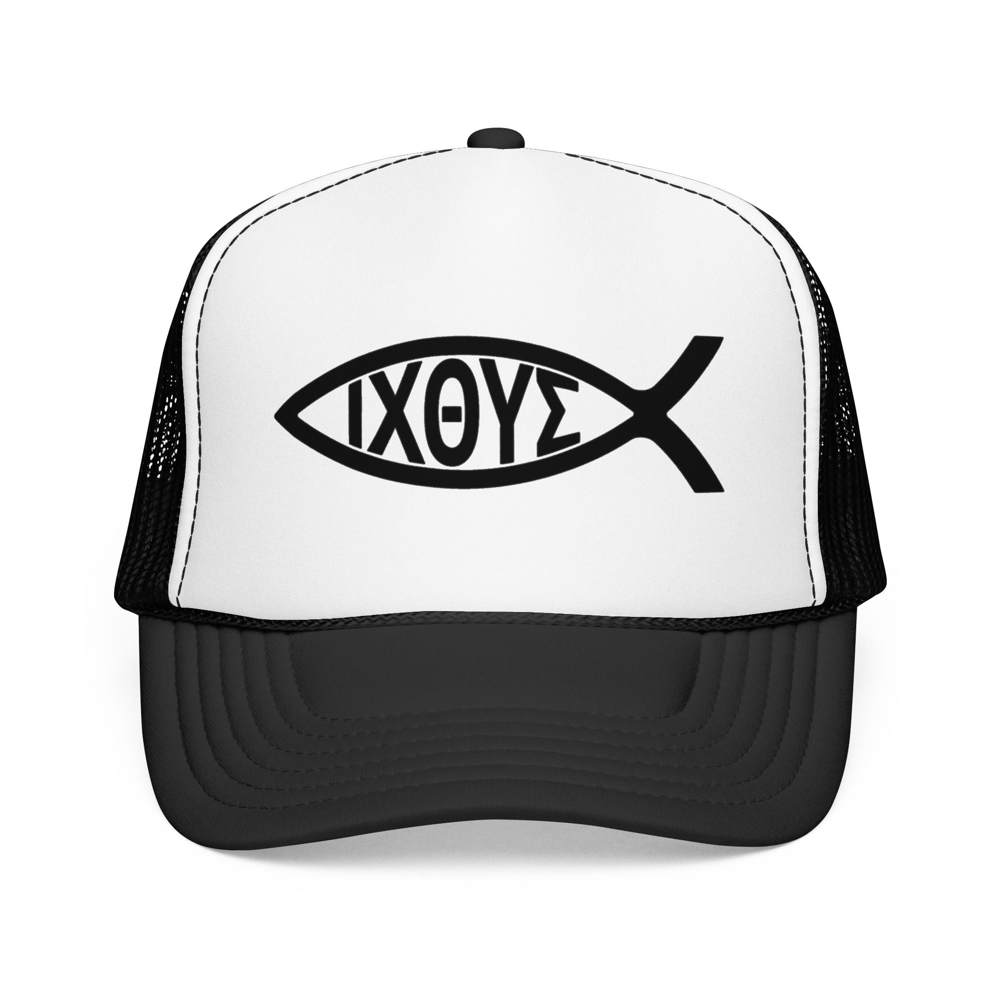 Christian Fish Trucker Hat with ΙΧΘΥΣ Ichthys Design