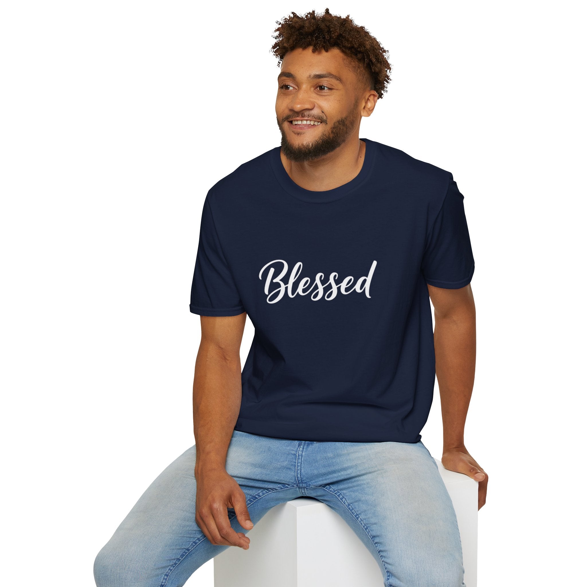 Blessed Script T-Shirt — Inspirational Faith Graphic Tee