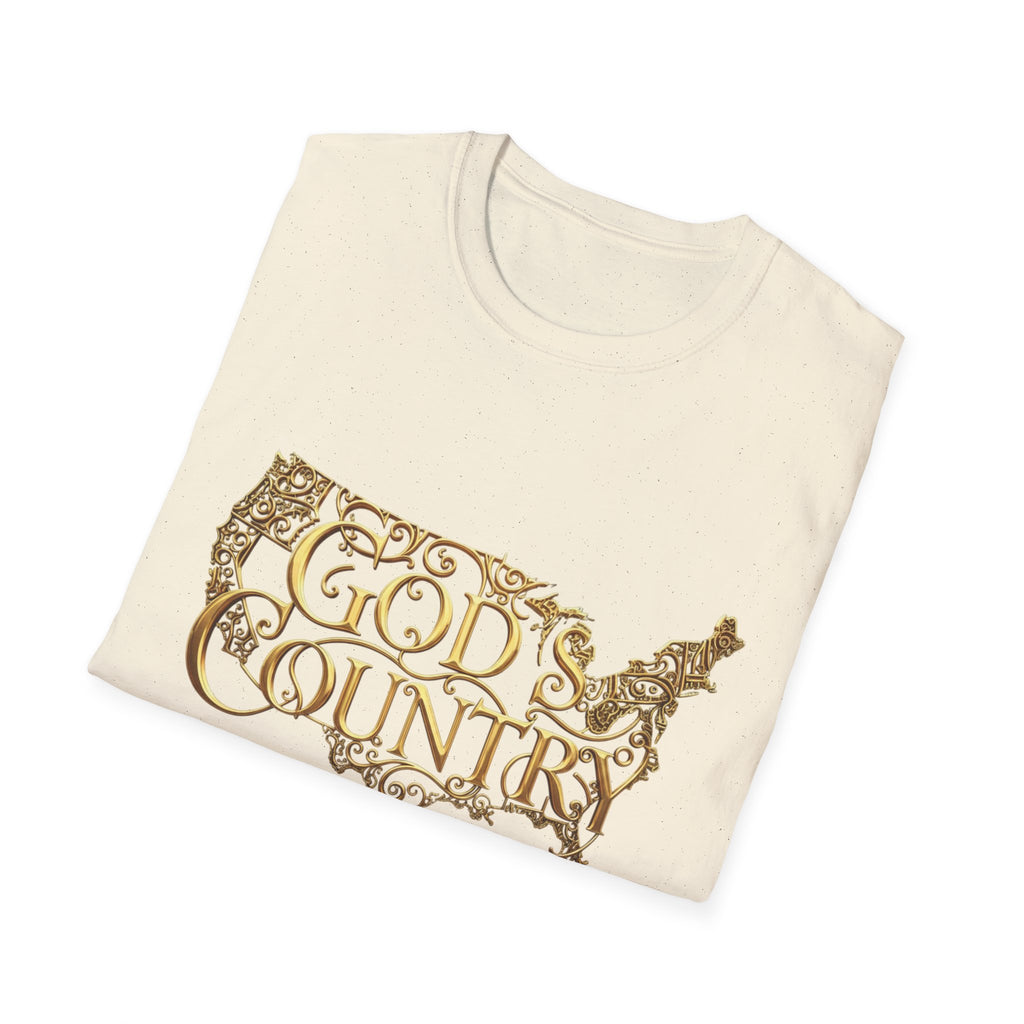 God's Country T-Shirt — Vintage USA Map Faith Tee