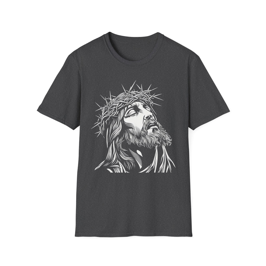 Jesus Portrait T-Shirt – Crown of Thorns Christian Faith Tee