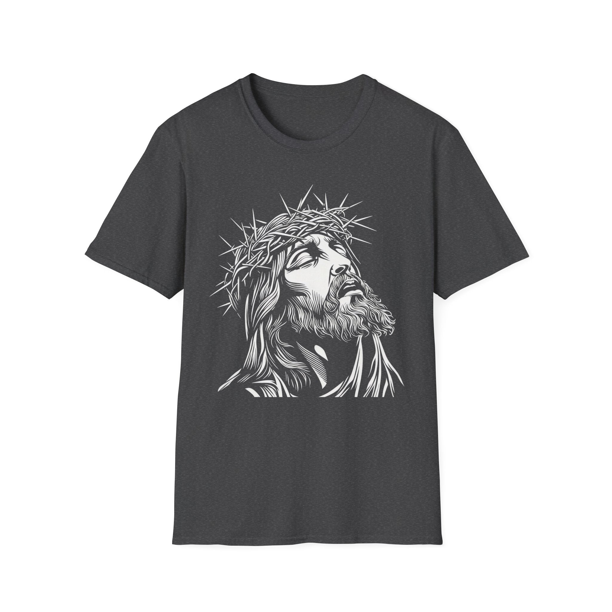 Jesus Portrait T-Shirt – Crown of Thorns Christian Faith Tee