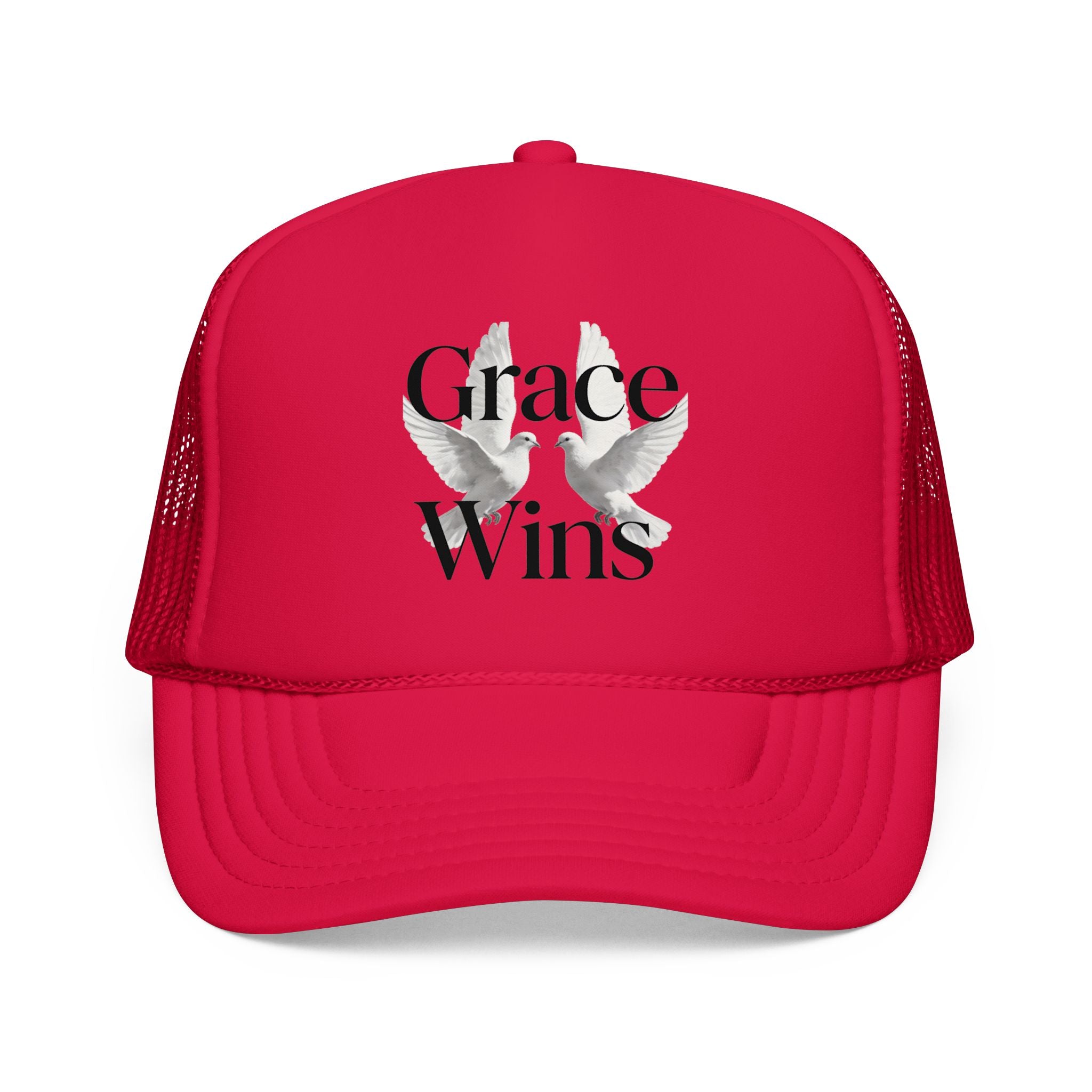 Grace Wins Trucker Hat — Inspirational Dove Foam Cap