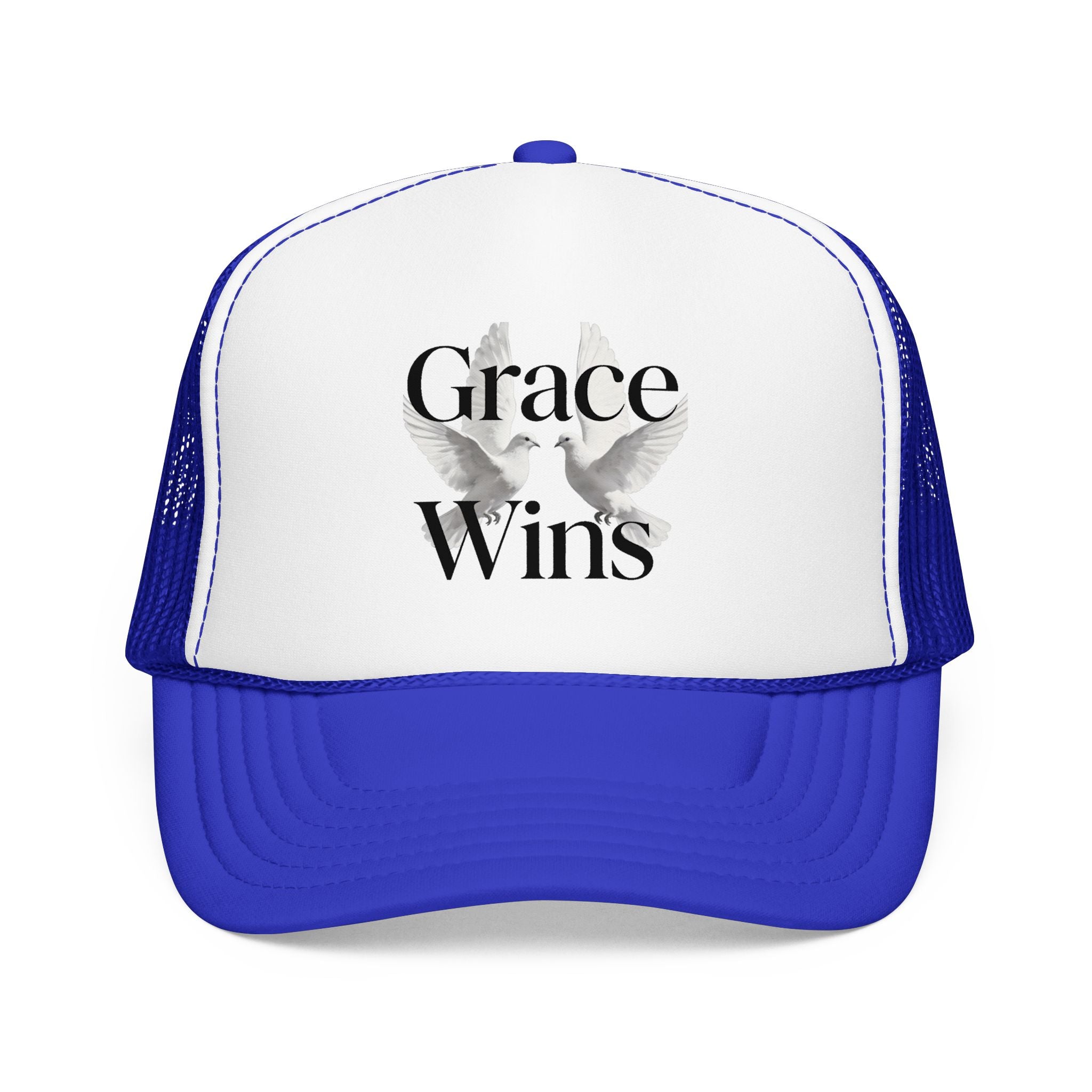 Grace Wins Trucker Hat — Inspirational Dove Foam Cap