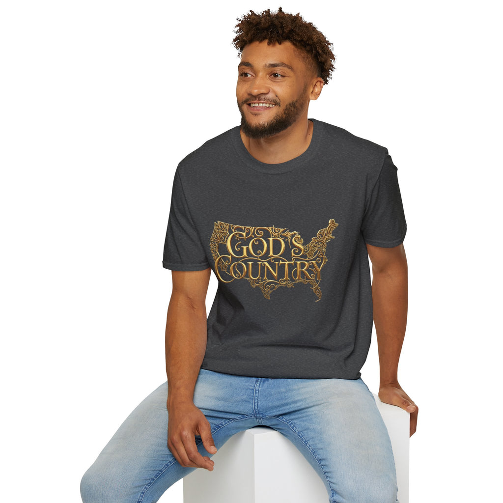 God's Country T-Shirt — Vintage USA Map Faith Tee
