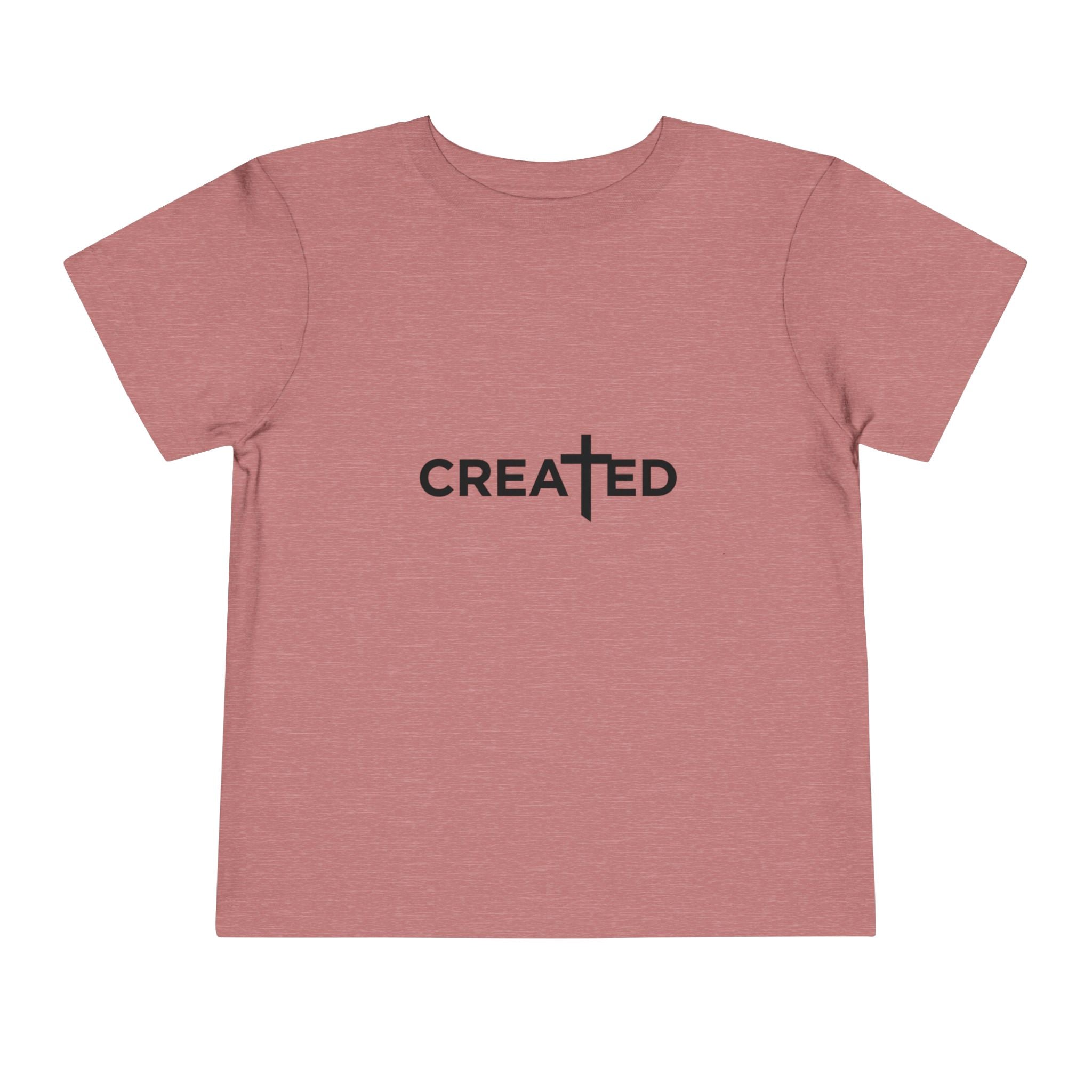 Toddler Tee — "Created" Cross Logo Christian Baby Shirt