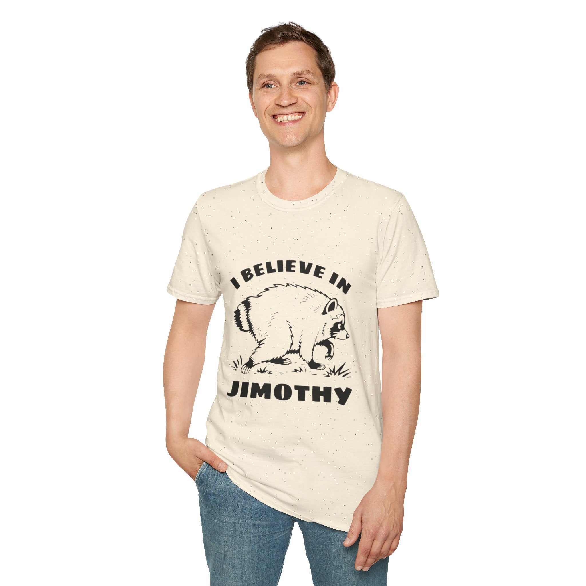 I Believe in Jimothy T-Shirt — Funny Raccoon Graphic Tee