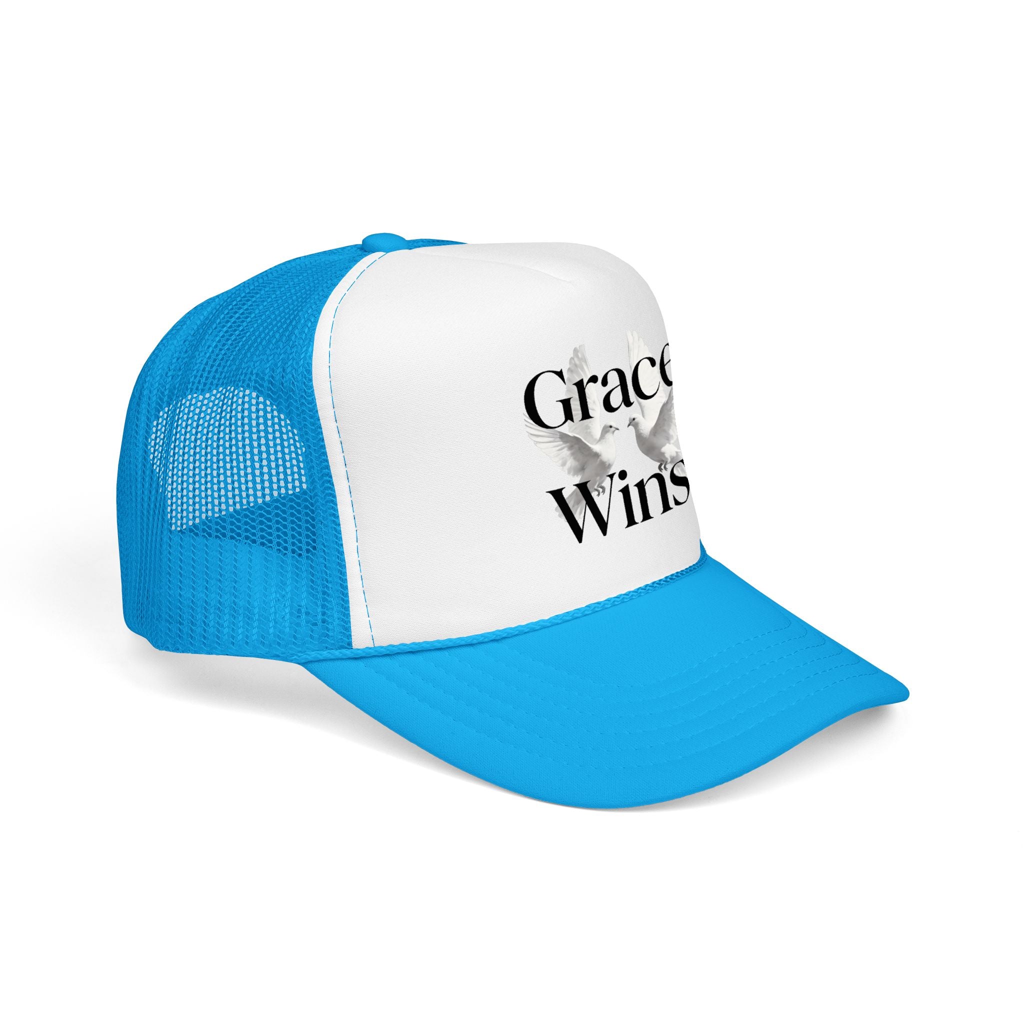 Grace Wins Trucker Hat — Inspirational Dove Foam Cap