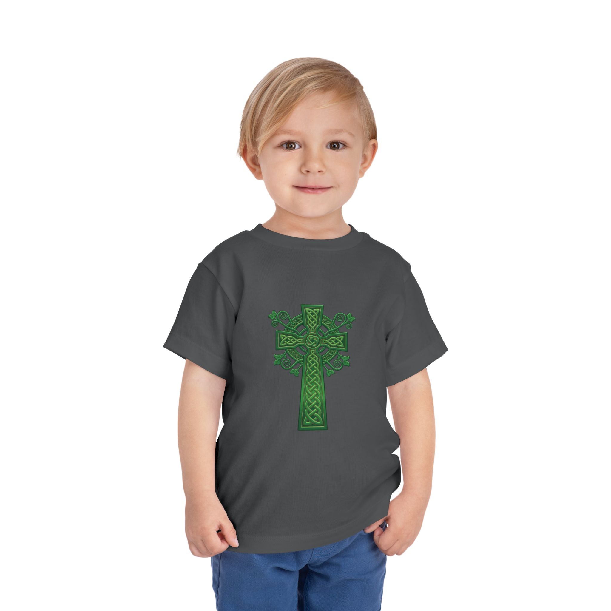 Toddler Tee — Green Celtic Cross Graphic (St. Patrick’s Day)
