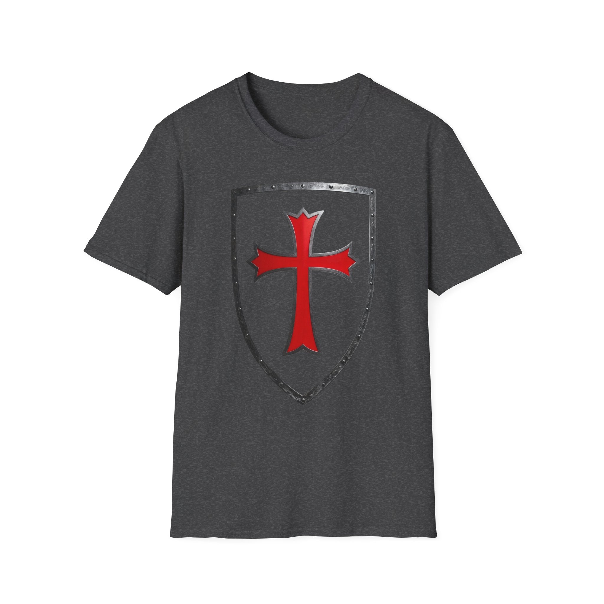 Crusader Shield T-Shirt — Red Cross Medieval Shield Tee