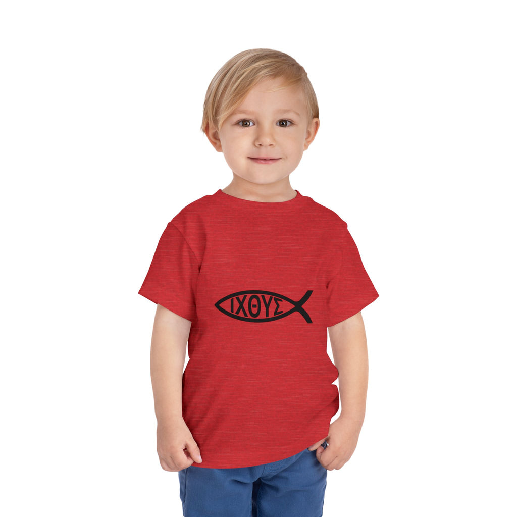 Toddler Tee — Christian Ichthys Fish Logo Kids Shirt (Faith Symbol)