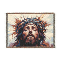 Woven Blanket — Jesus with Crown of Thorns Tapestry Throw (Religious Christian Gift)