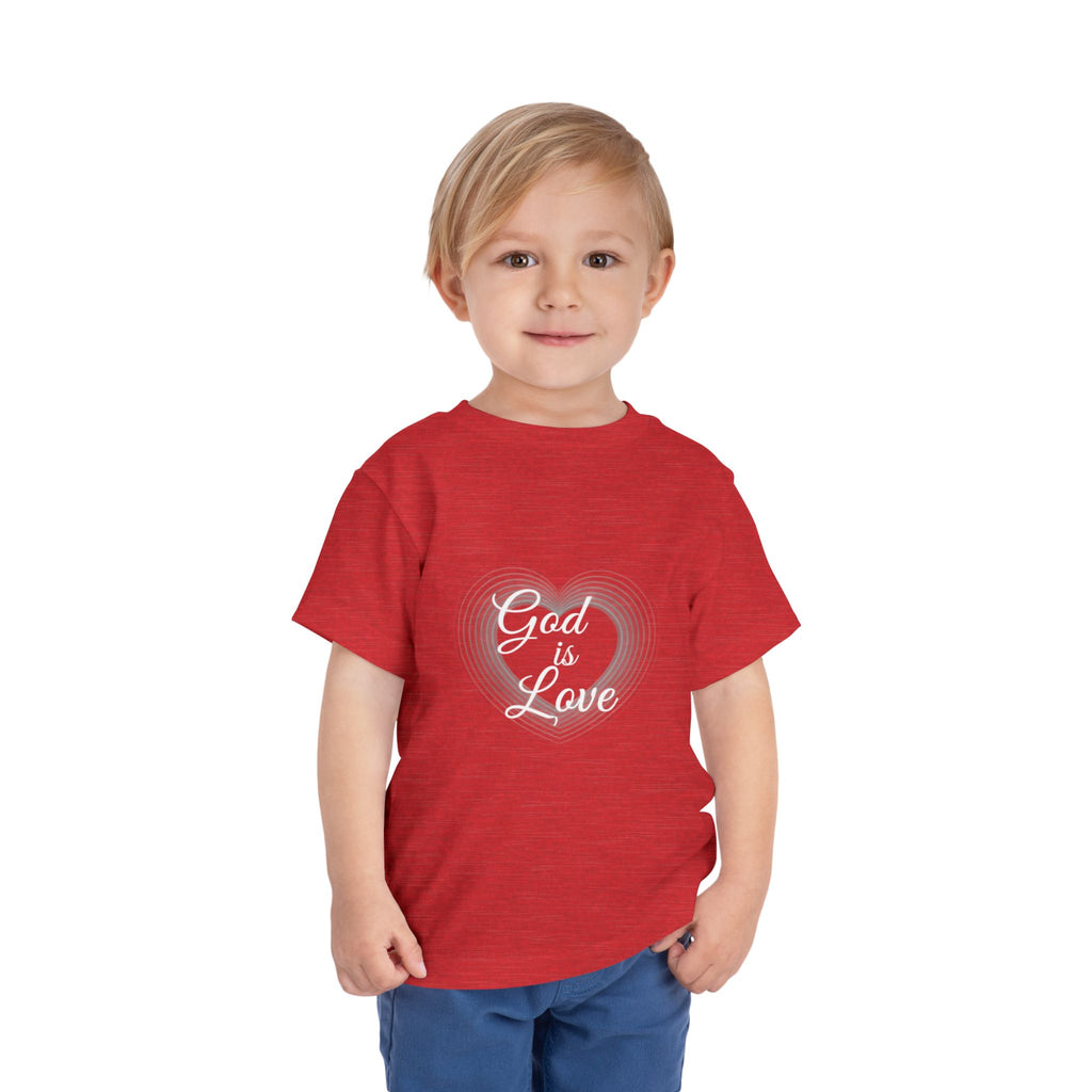 Toddler Tee — "God Is Love" Heart Christian Shirt
