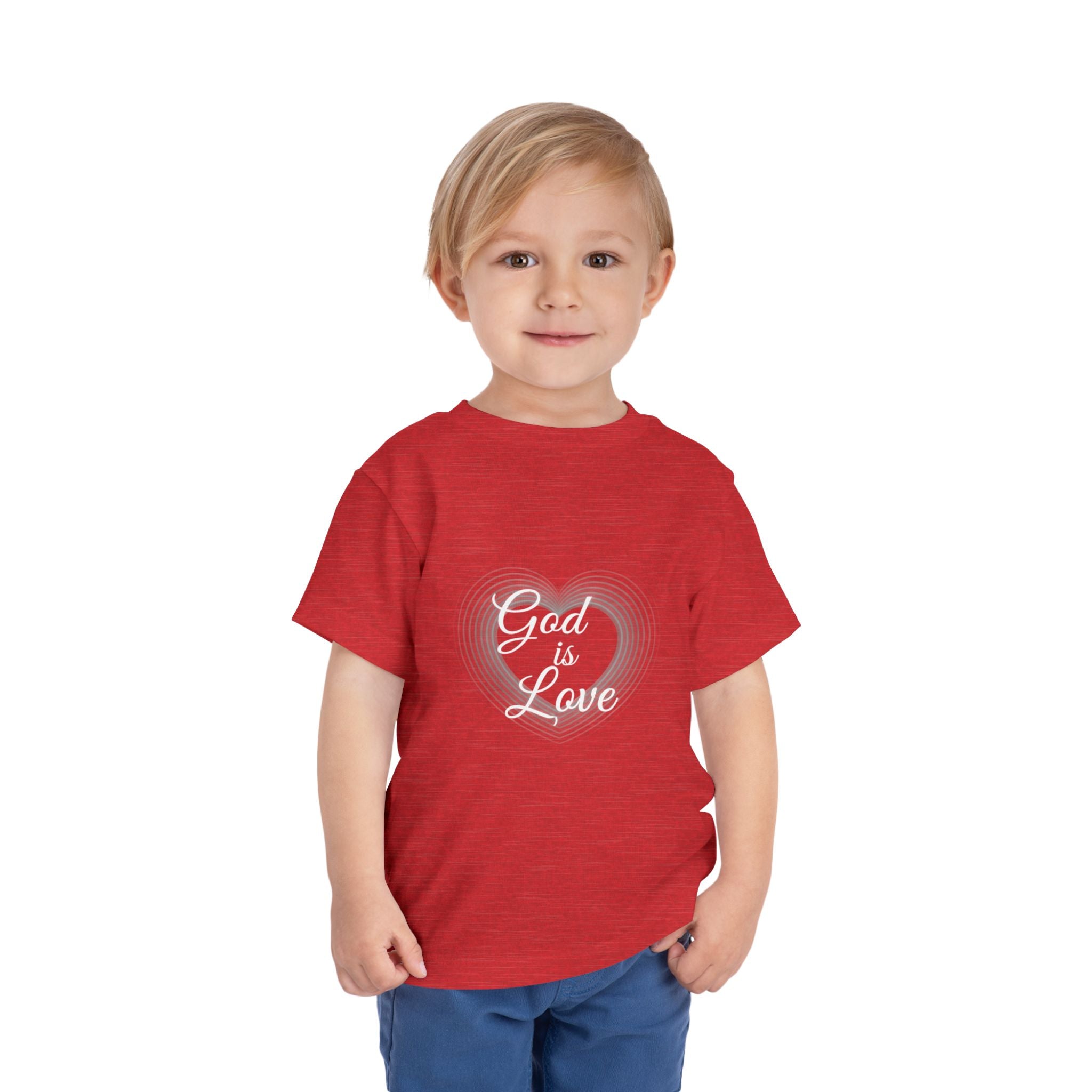 Toddler Tee — "God Is Love" Heart Christian Shirt