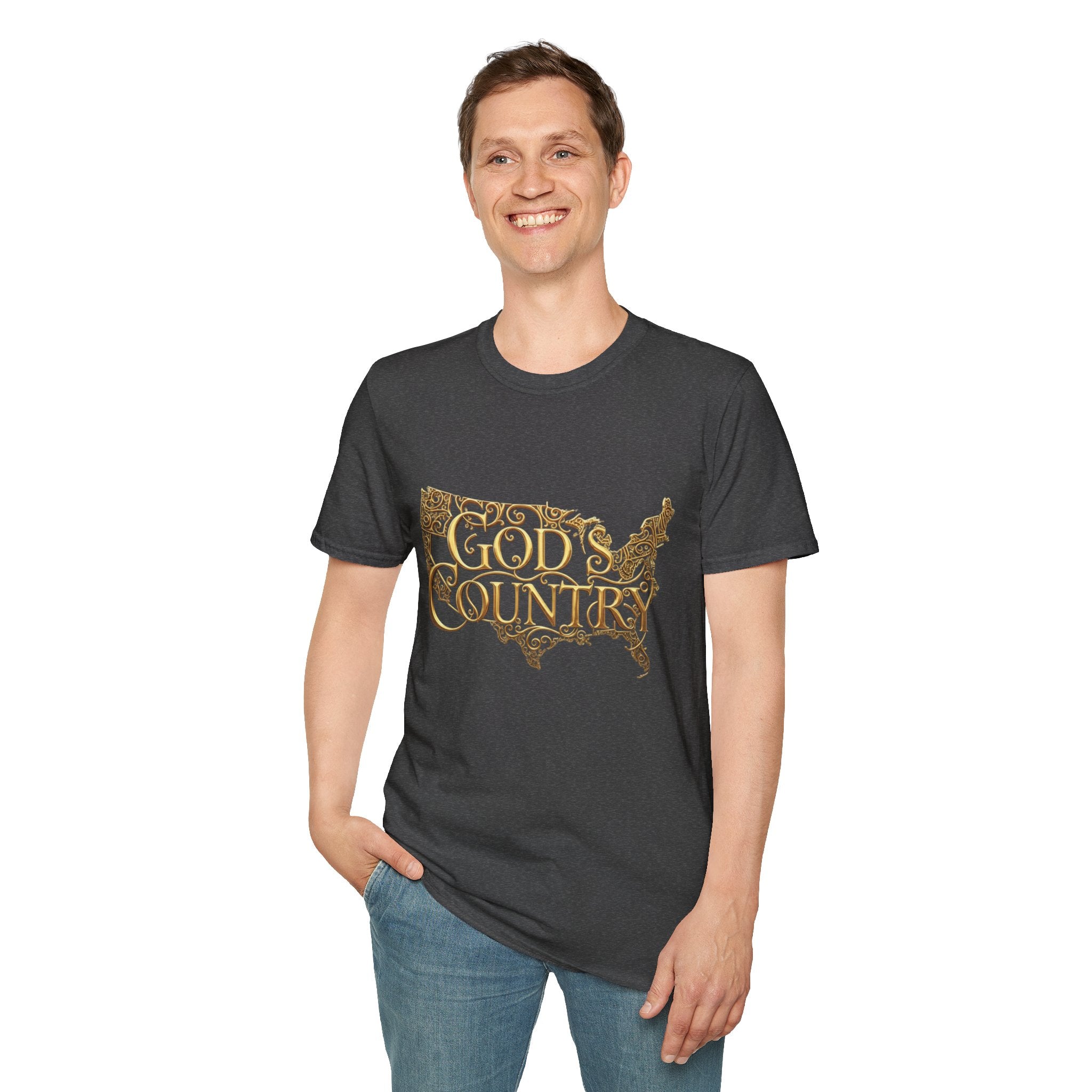 God's Country T-Shirt — Vintage USA Map Faith Tee