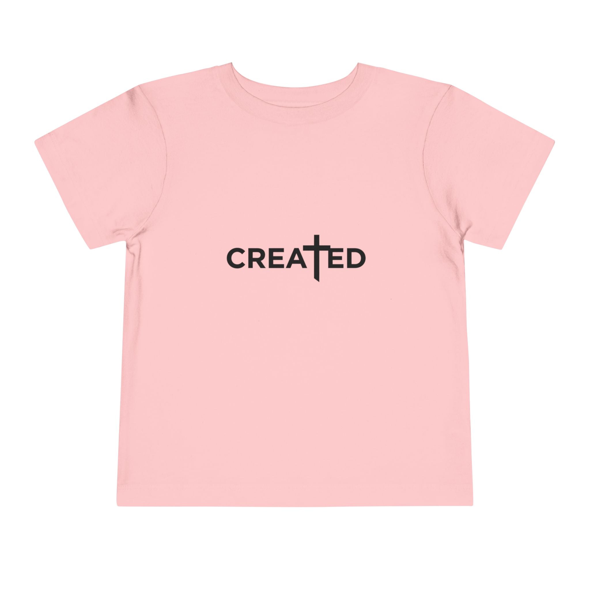 Toddler Tee — "Created" Cross Logo Christian Baby Shirt